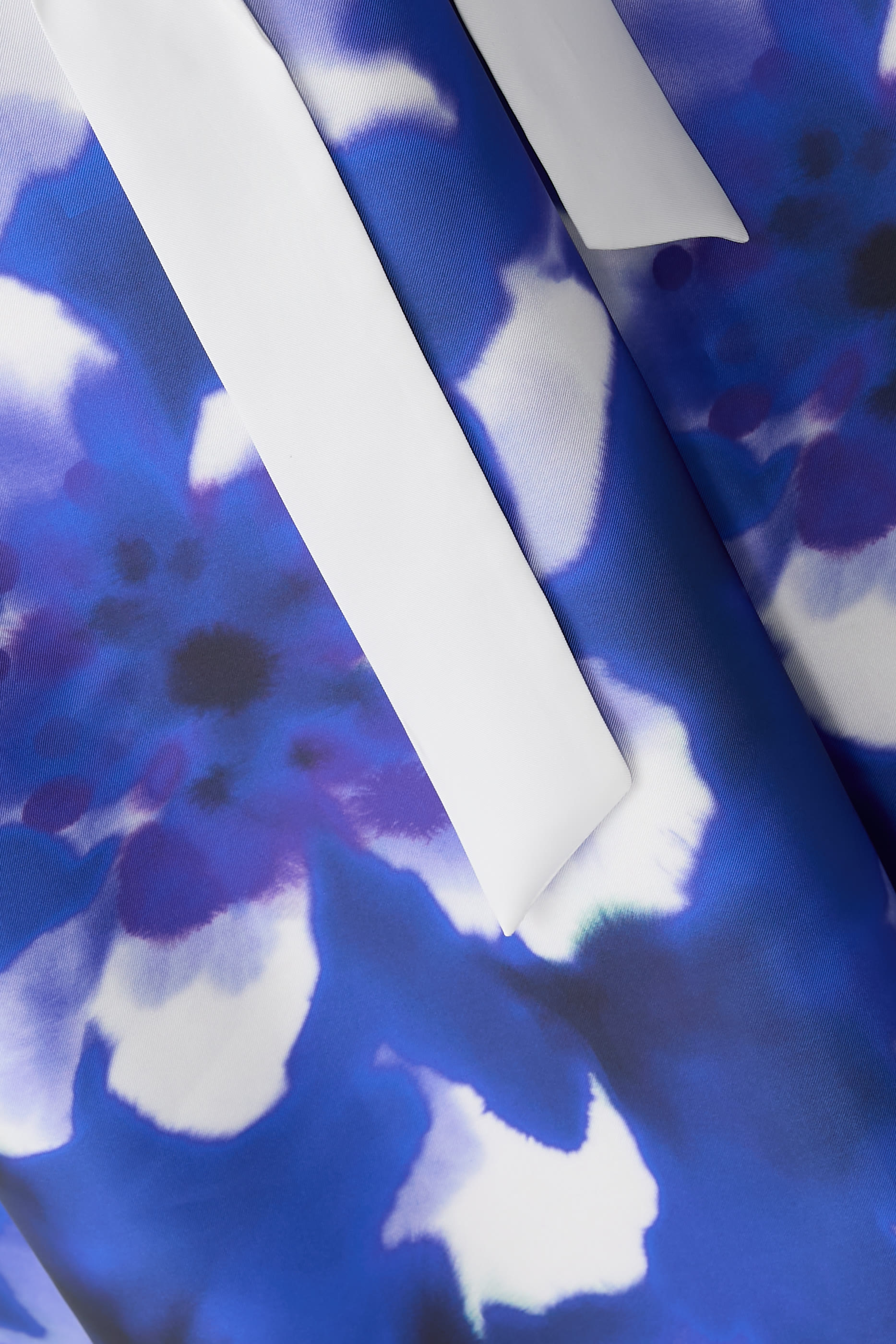 Mikado Watercolor Border Print Shirt Gown