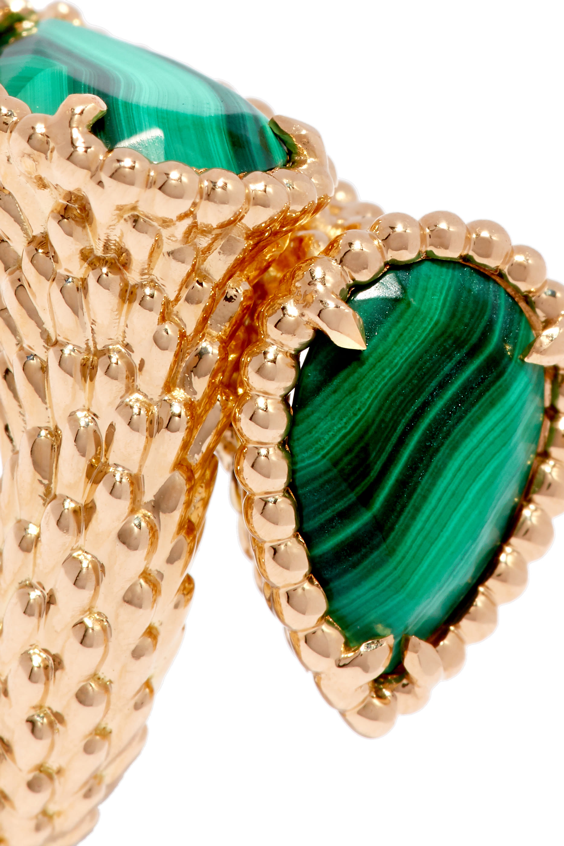 Serpent Boh&egrave;me Ring, 18k Yellow Gold & Malachite