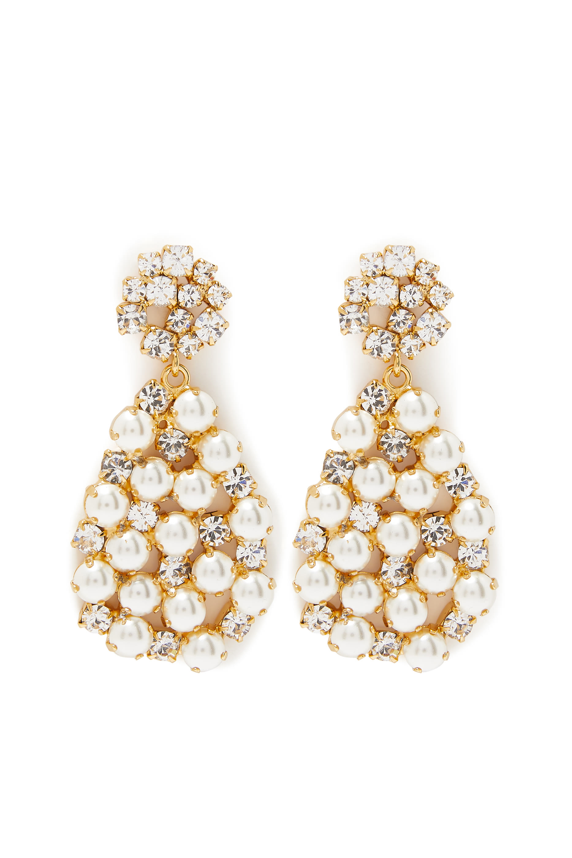 All Of Me Earrings, 18k Gold-Plated & Pearls