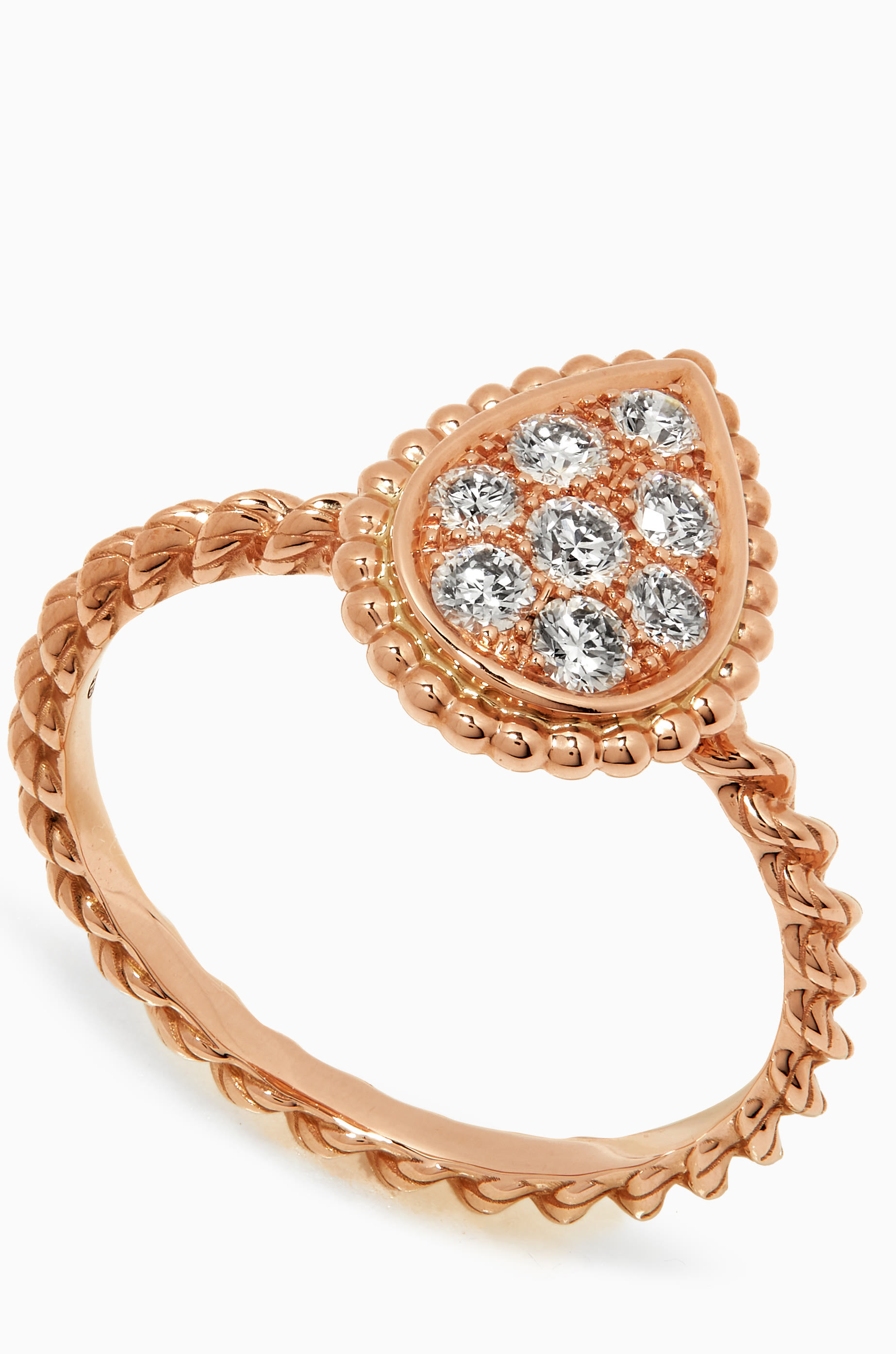 Serpent Boh&egrave;me Motif Ring, 18k Rose Gold & Diamonds