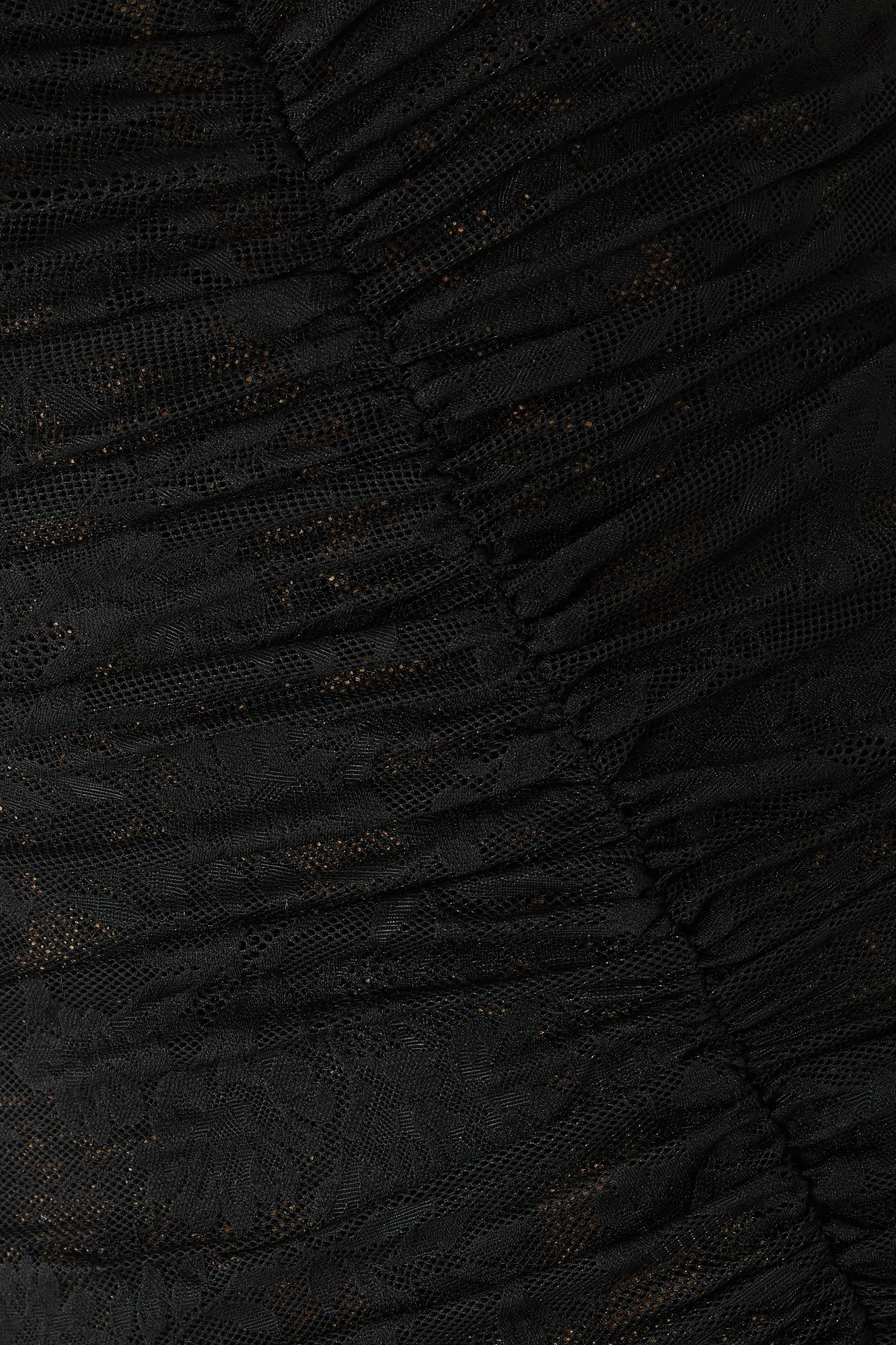 Long Sleeves V-Neck Shirred Front Fishtail Gown