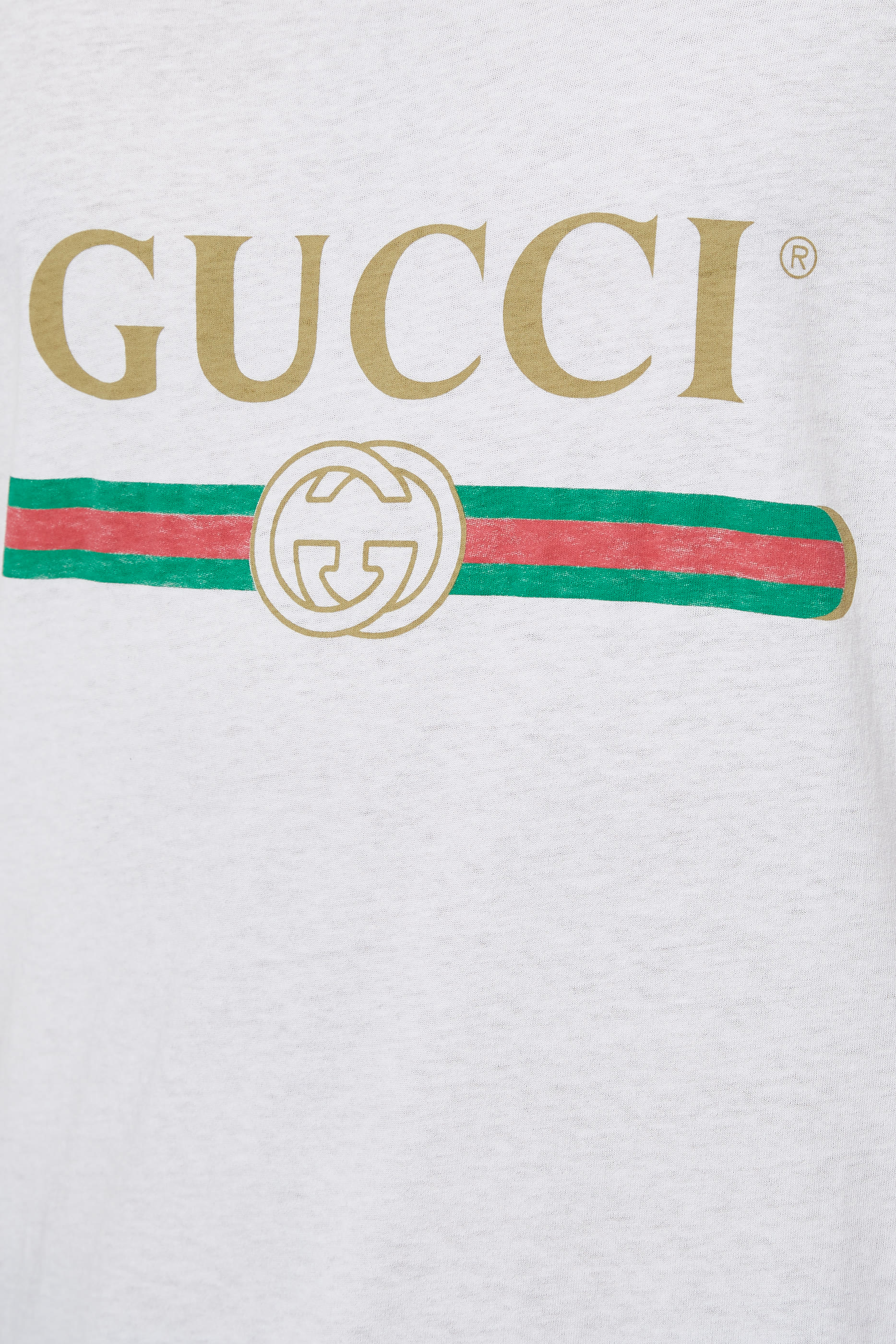 Oversize washed T-shirt with Gucci logo