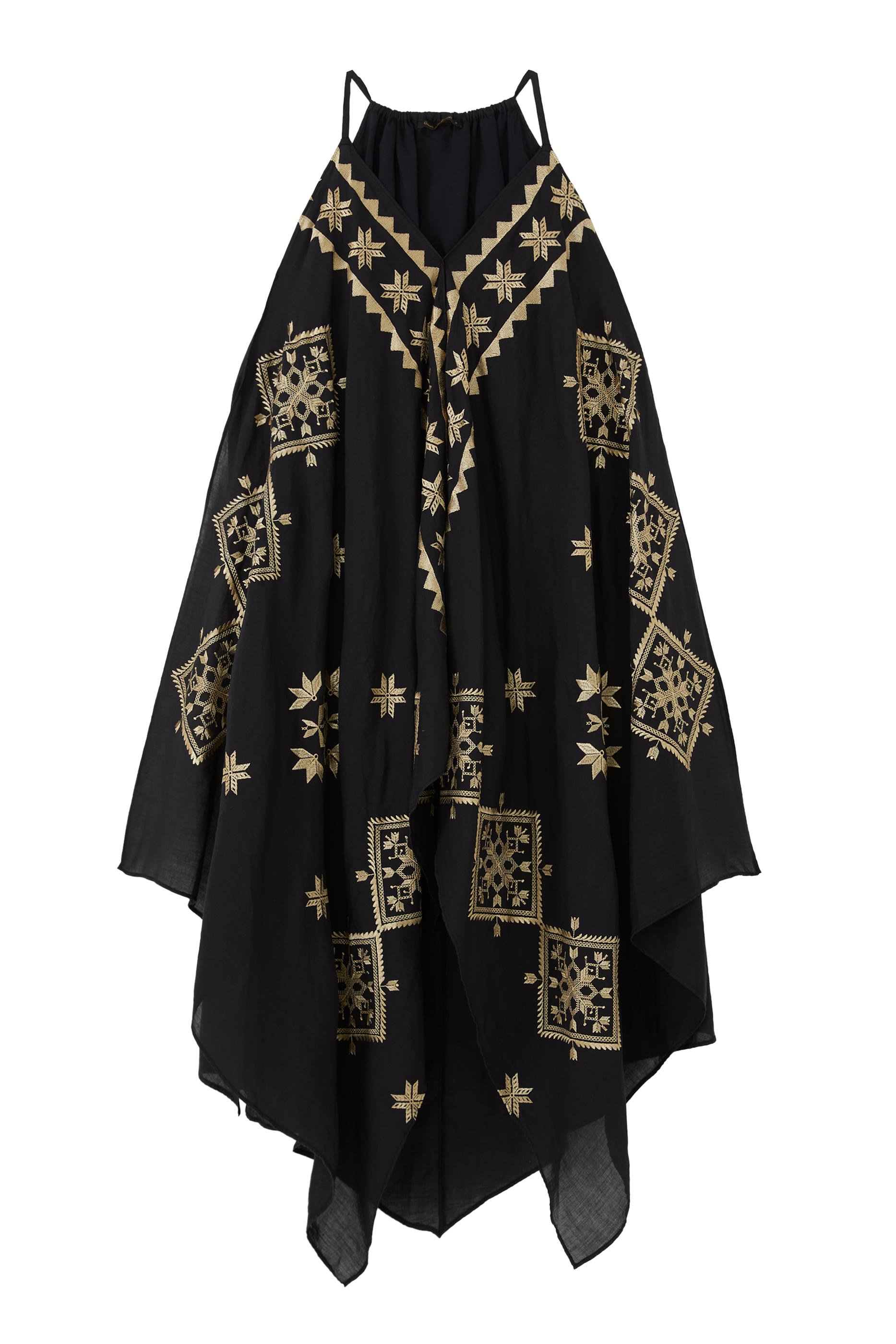 V-Neck Embroidered Midi Dress