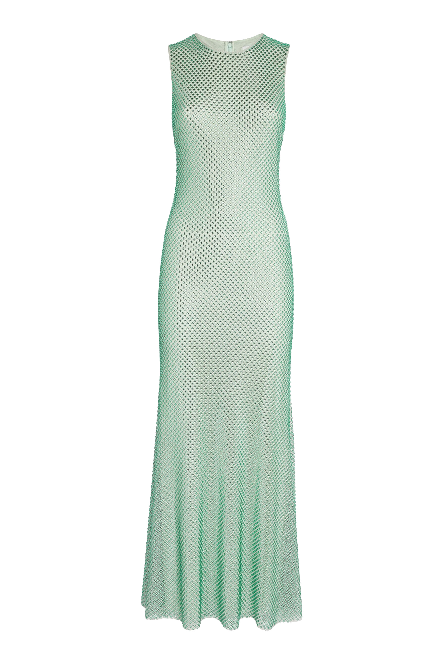 Mint Rhinestone Mesh Midi Dress