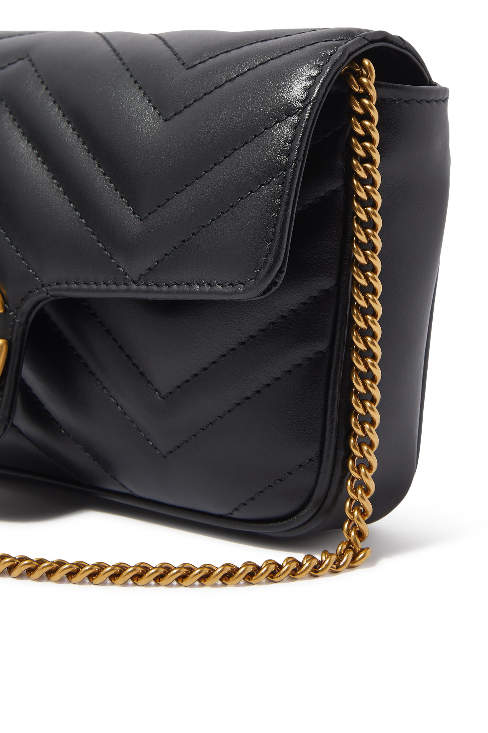 GG Marmont Mini Card Case Chain Wallet