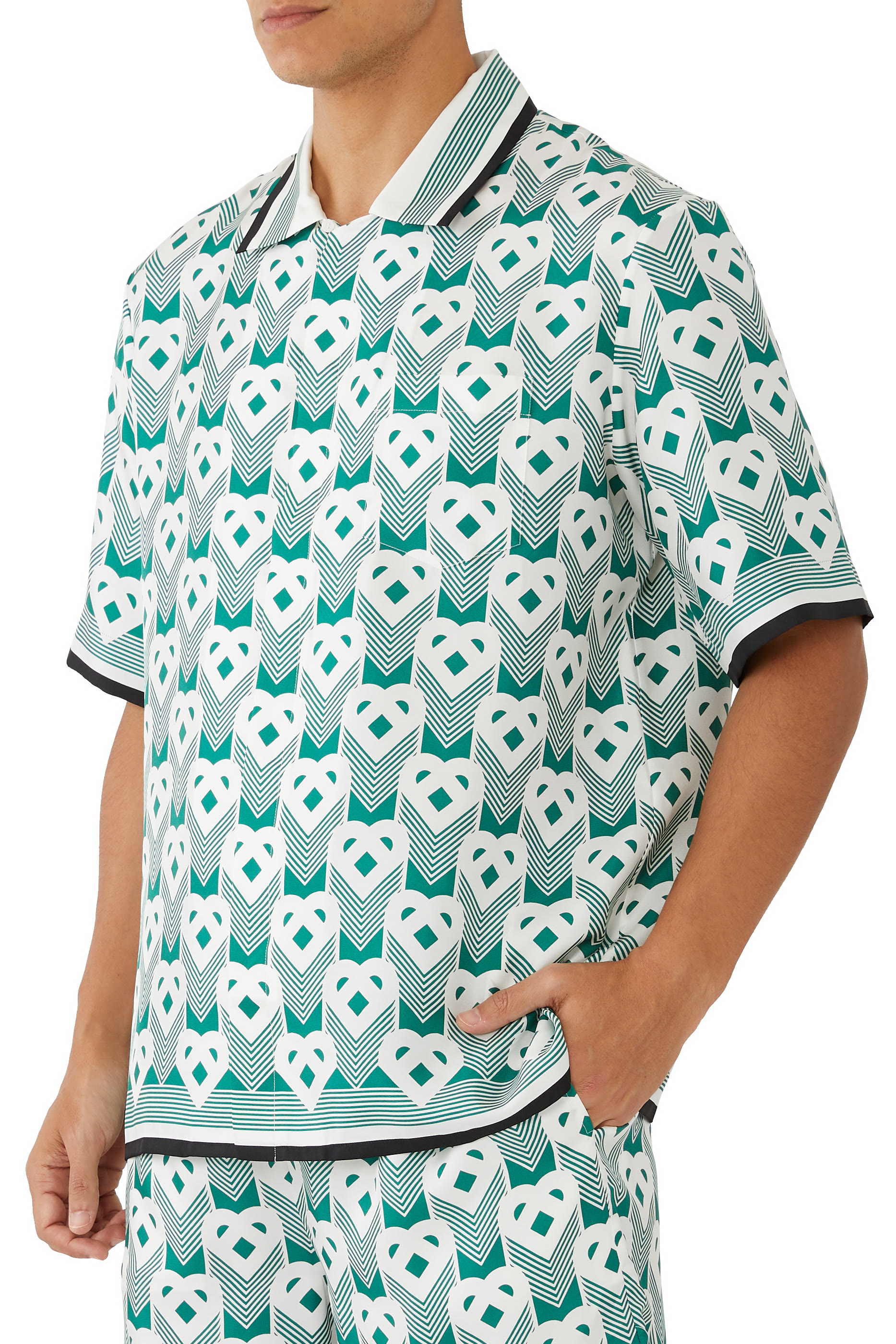 Cuban Collar Silk Shirt