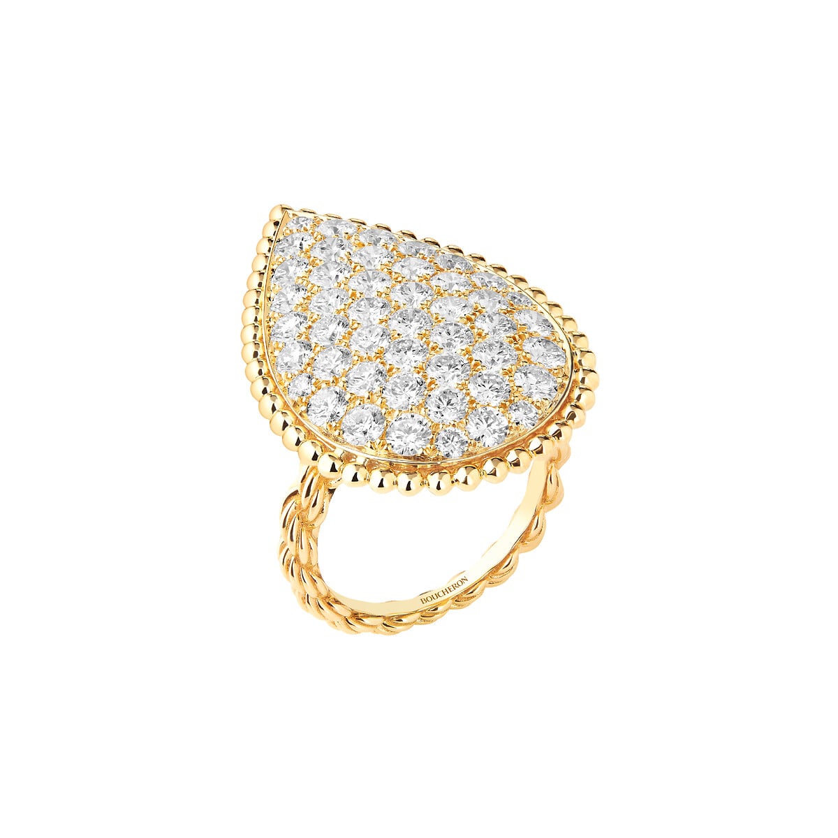 Serpent Boh&egrave;me XL Motif Ring, 18k Yellow Gold & Diamonds