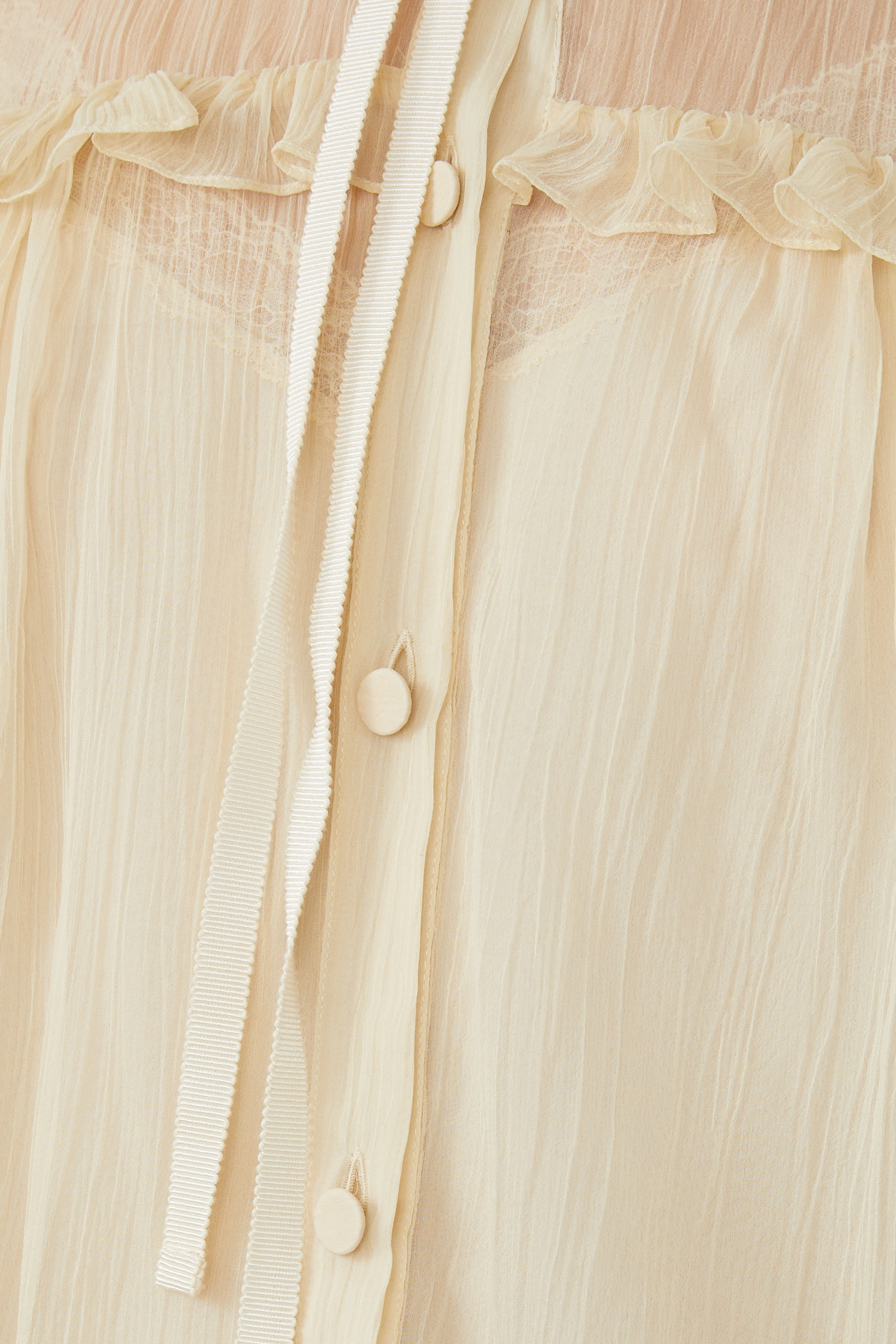 Silk Chiffon Ruffle Shirt