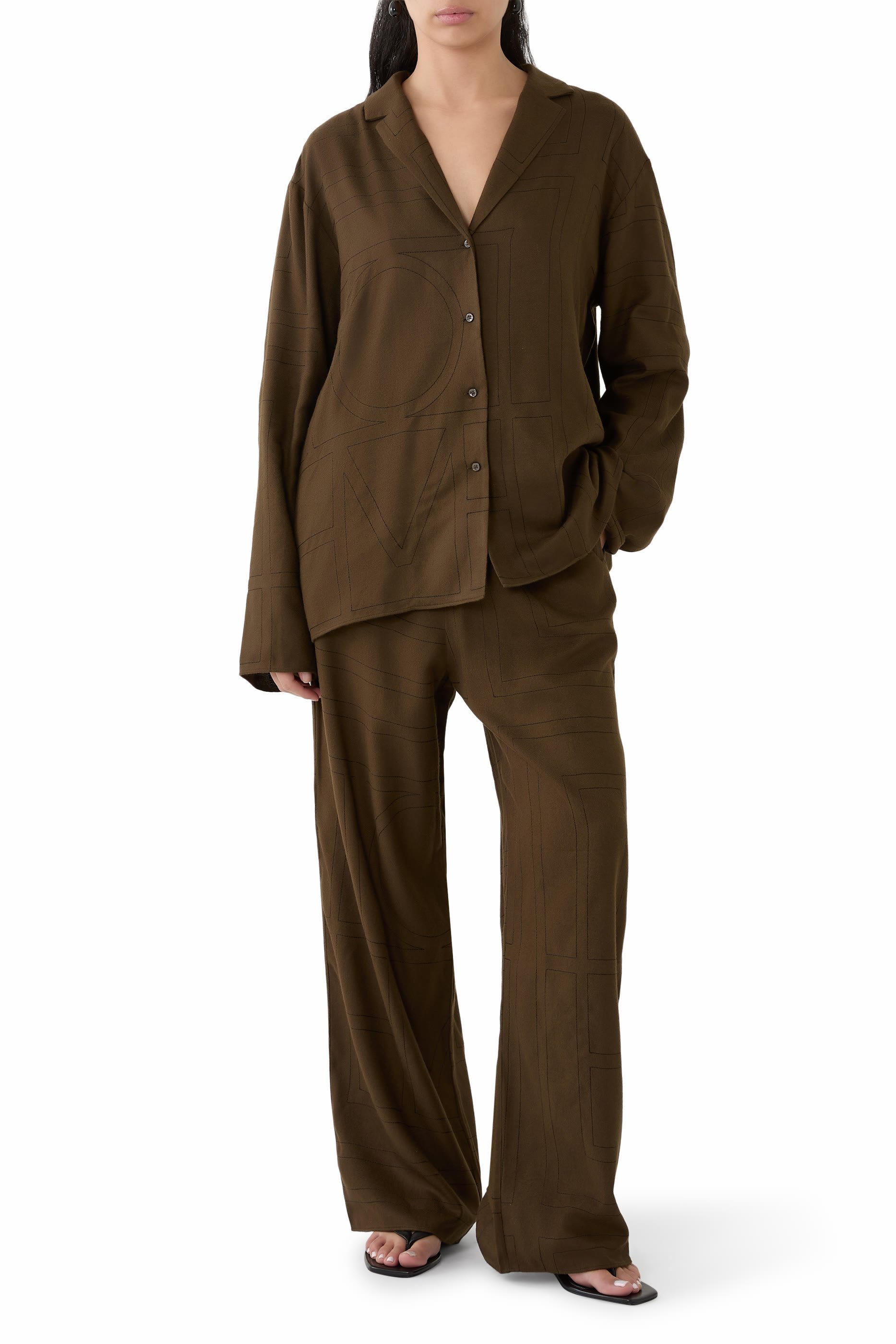 Monogram Flannel PJ Top