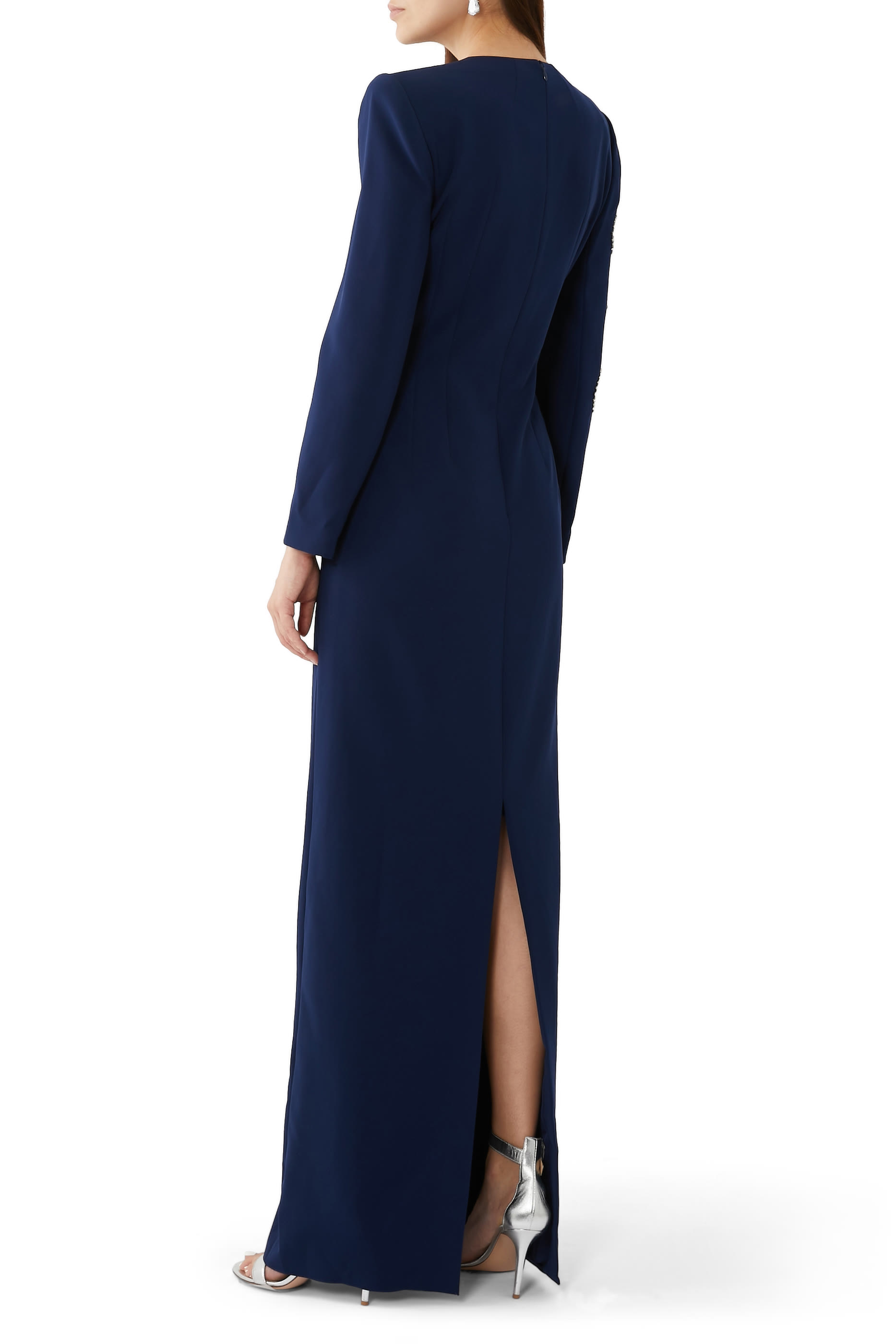 Embellished Long Sleeves Gown