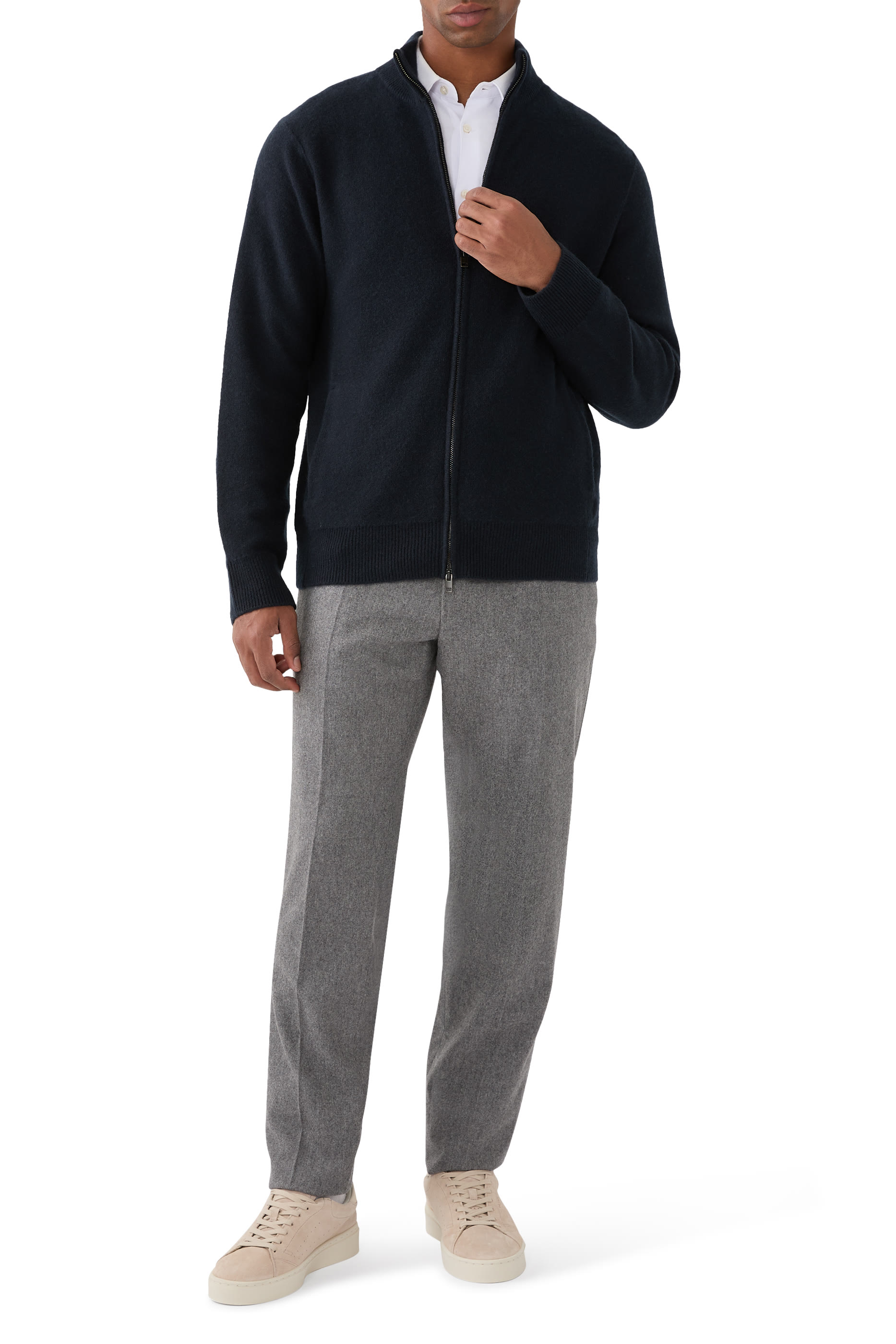 Plush Cashmere Full-Zip Sweater