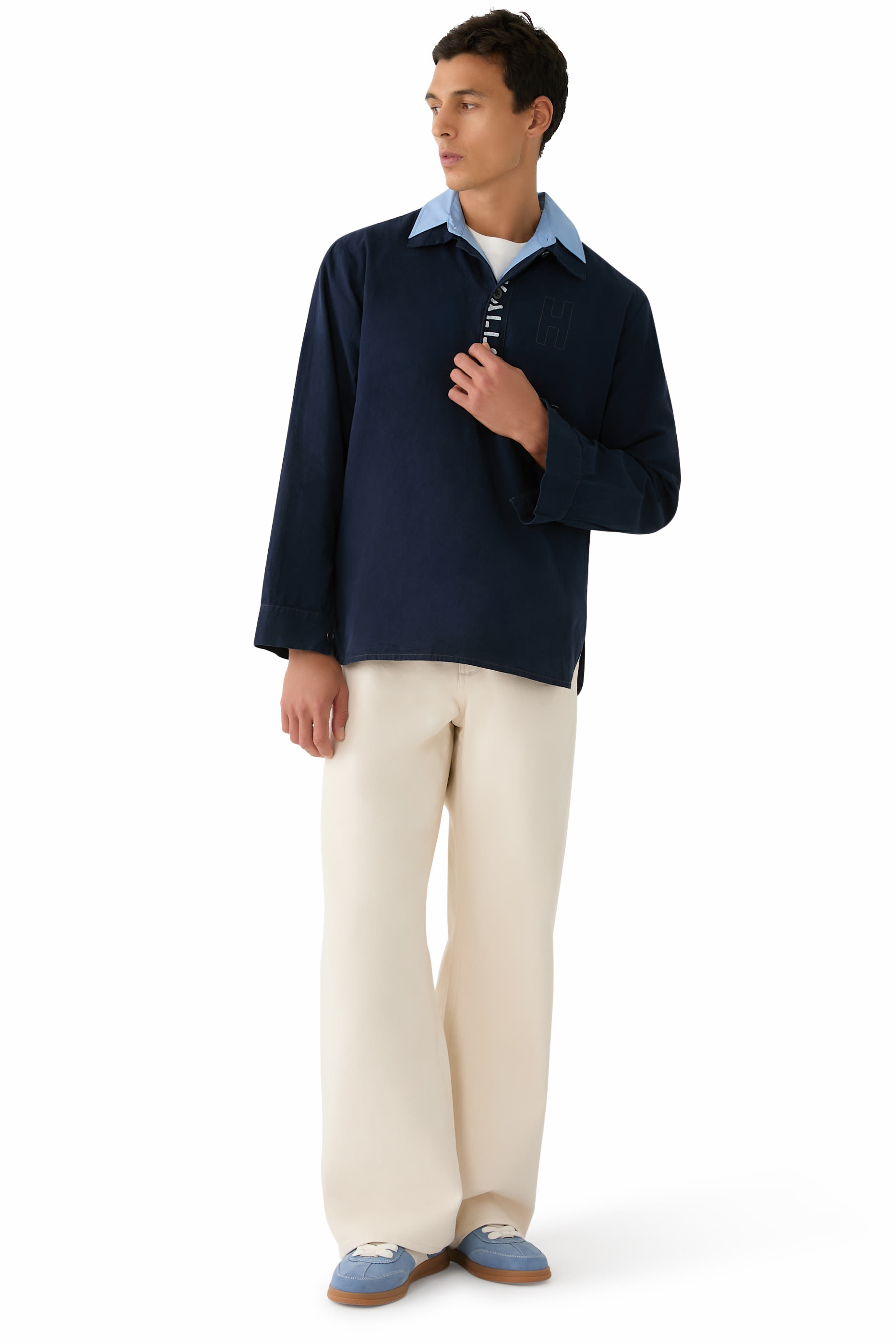 Stencil-Style Graphics Pullover Shirt