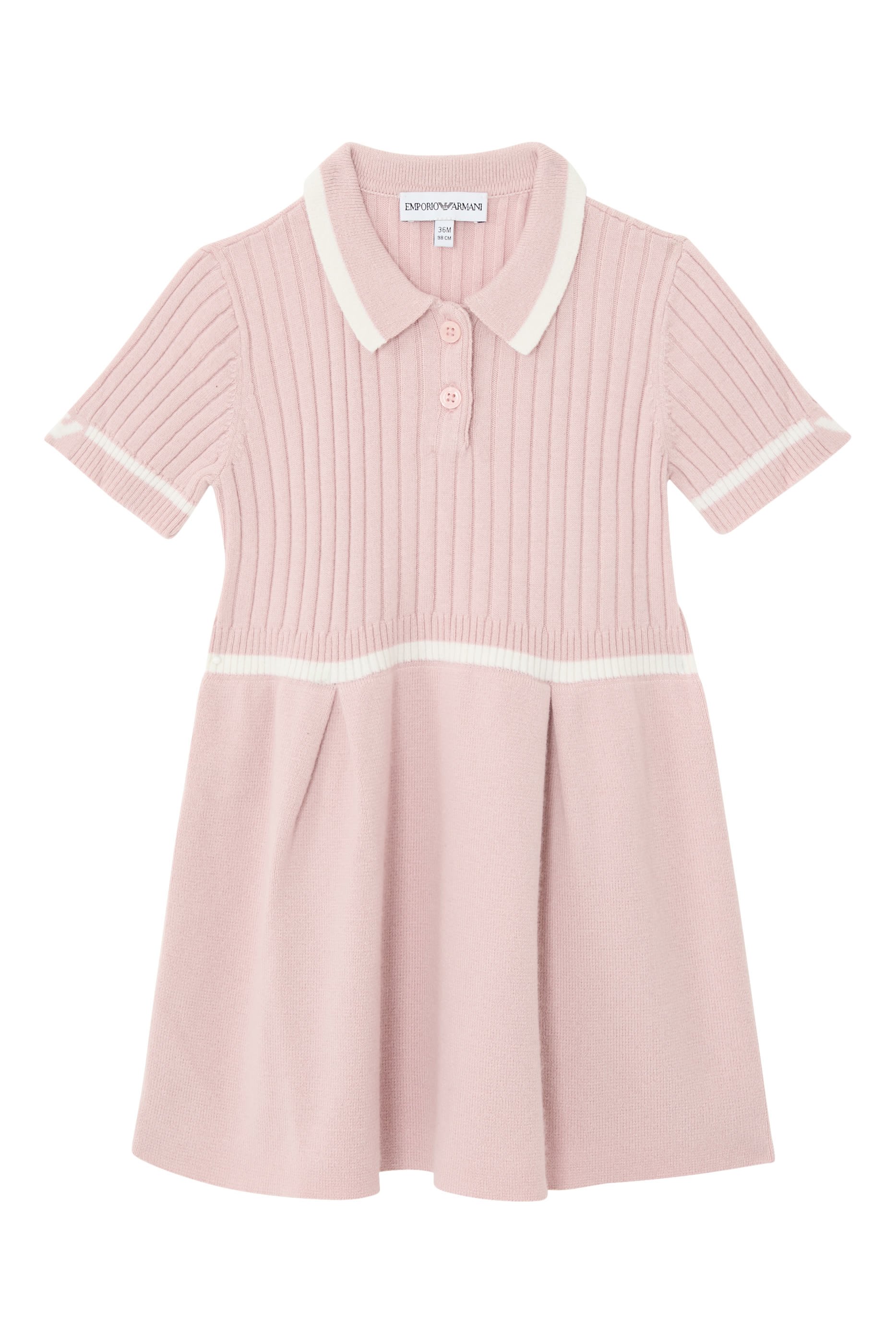 Kids Wool-Blend Knit Dress with Polo-Shirt Collar