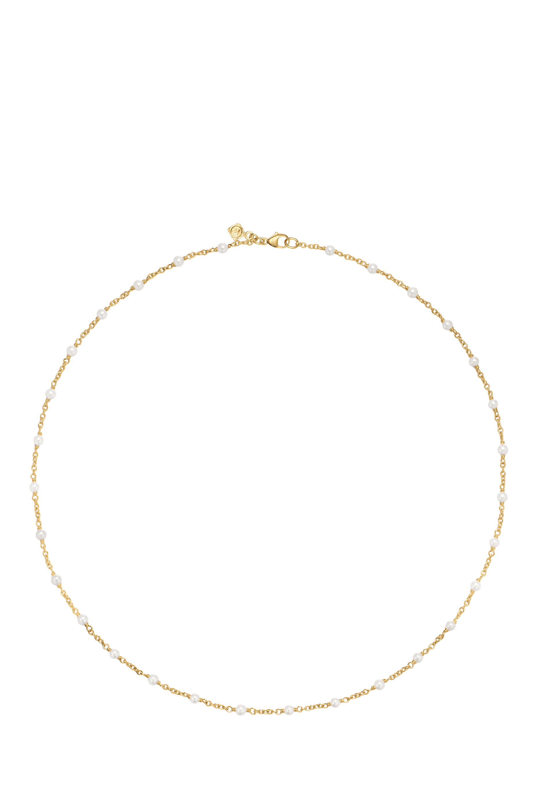Pearl Classics Station Necklace, 18k Yellow Gold & Pearls