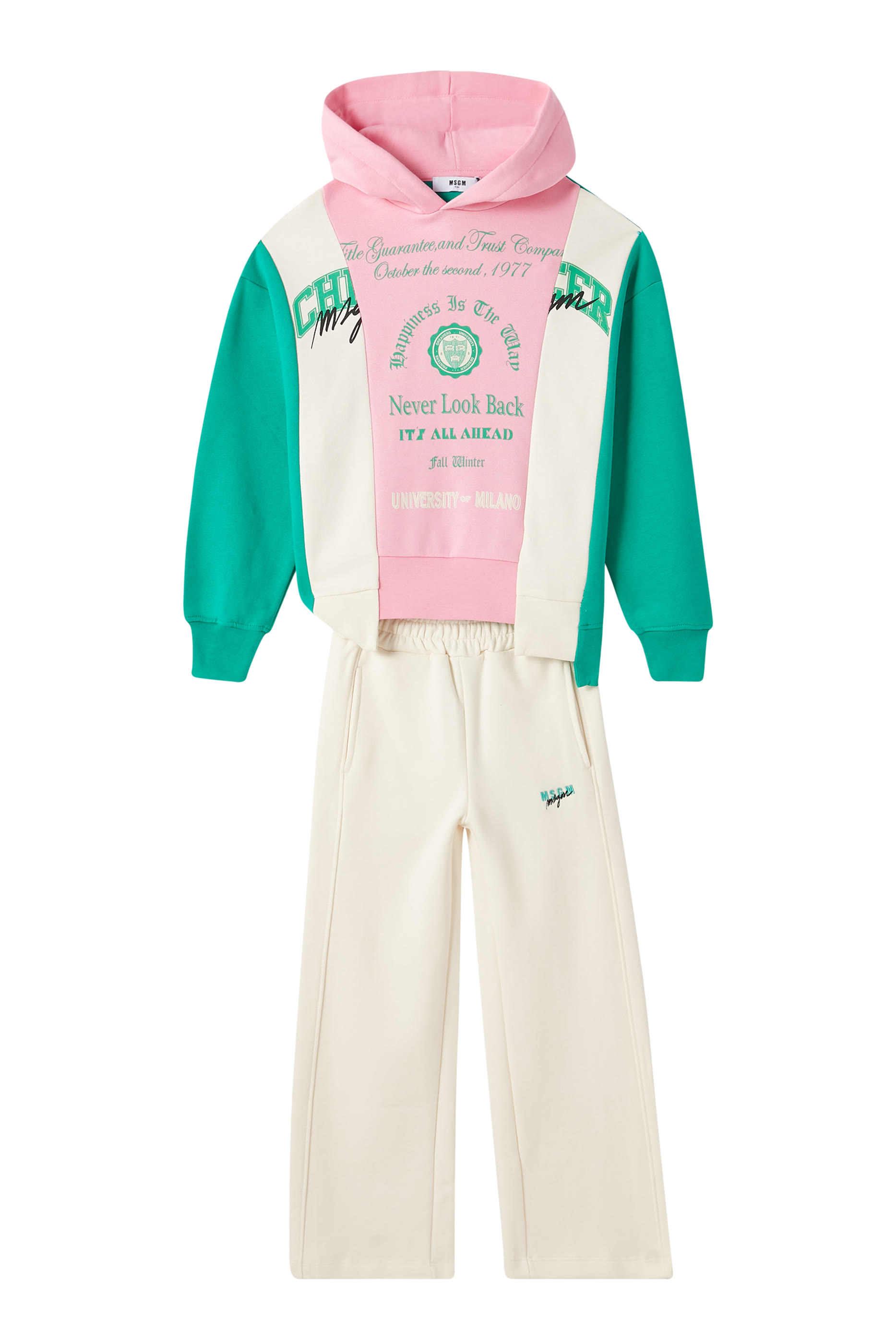 Kids Logo-Print Patchwork Hoodie