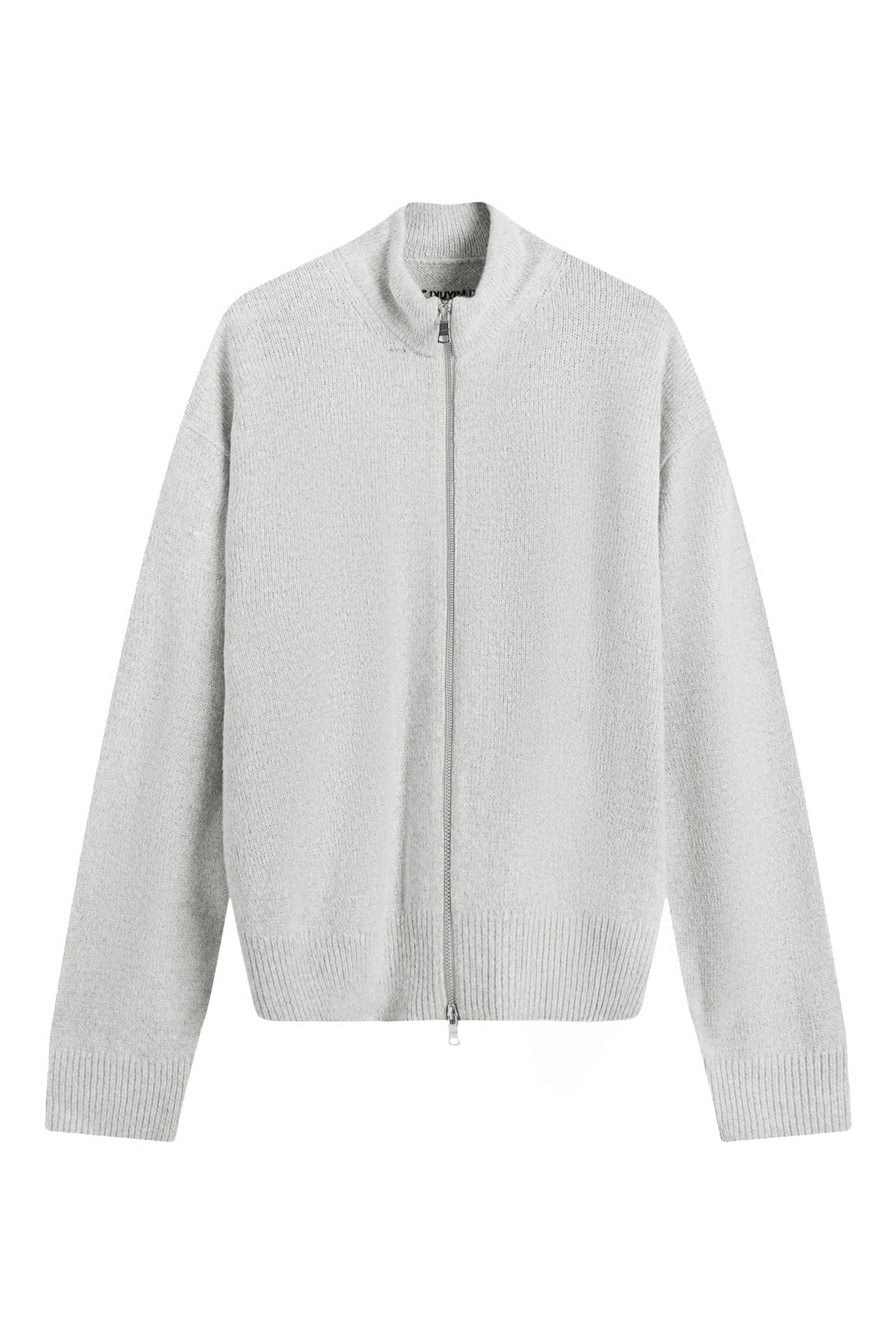 Mohair Blend Knit Track Jacket 
