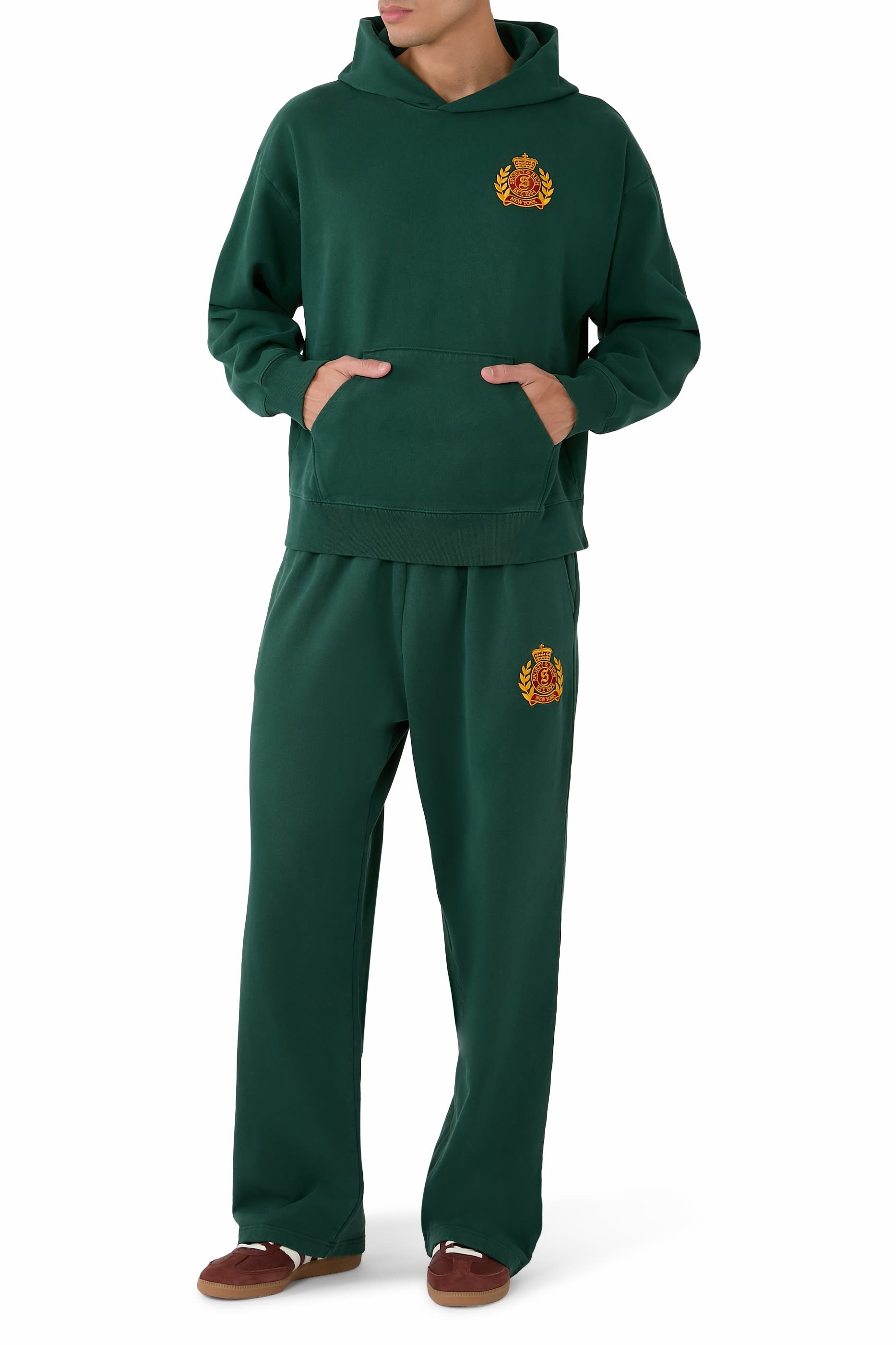 NY Crest Embroidered Wide Sweatpants