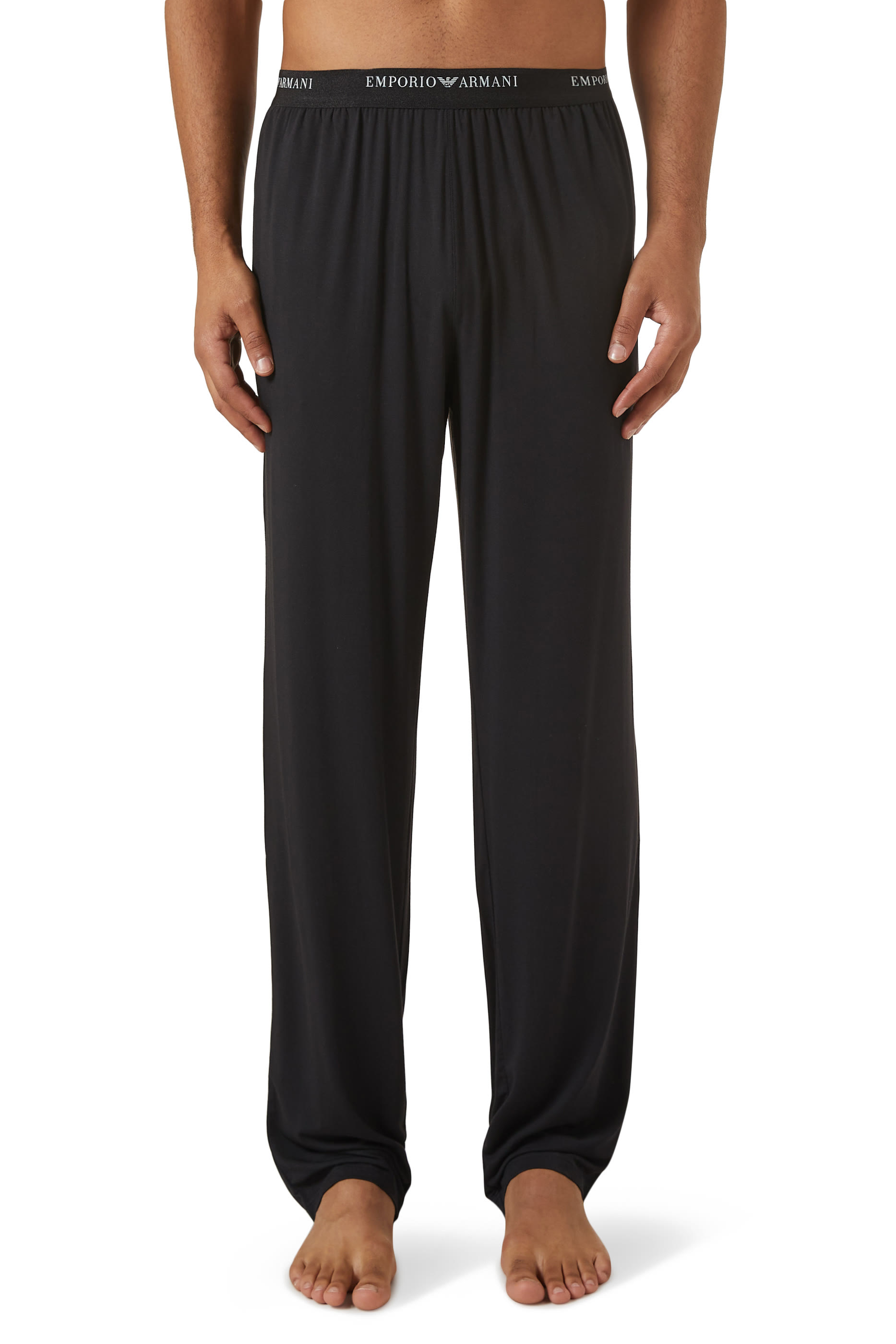 Elasticated-Waist Cosy Modal Loungewear Trousers with Logo