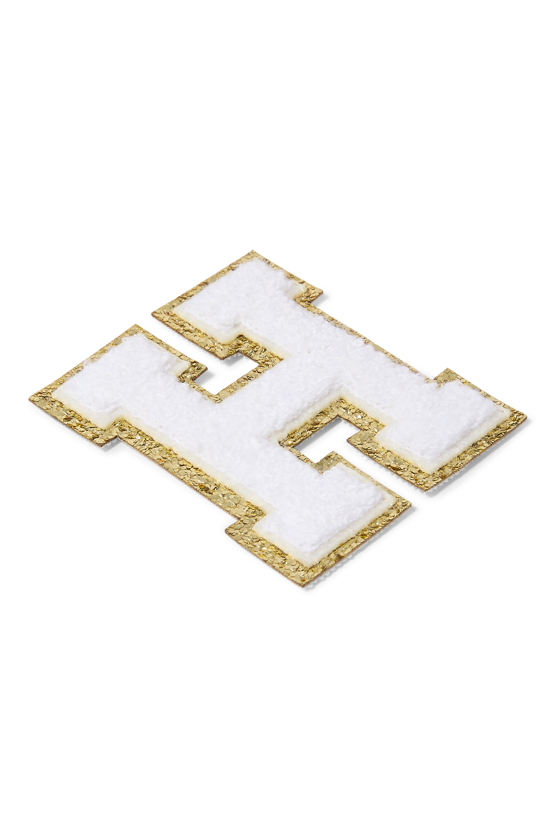 Kids 3" Chenille Sparkle &lsquo;H&rsquo; Letter Patch