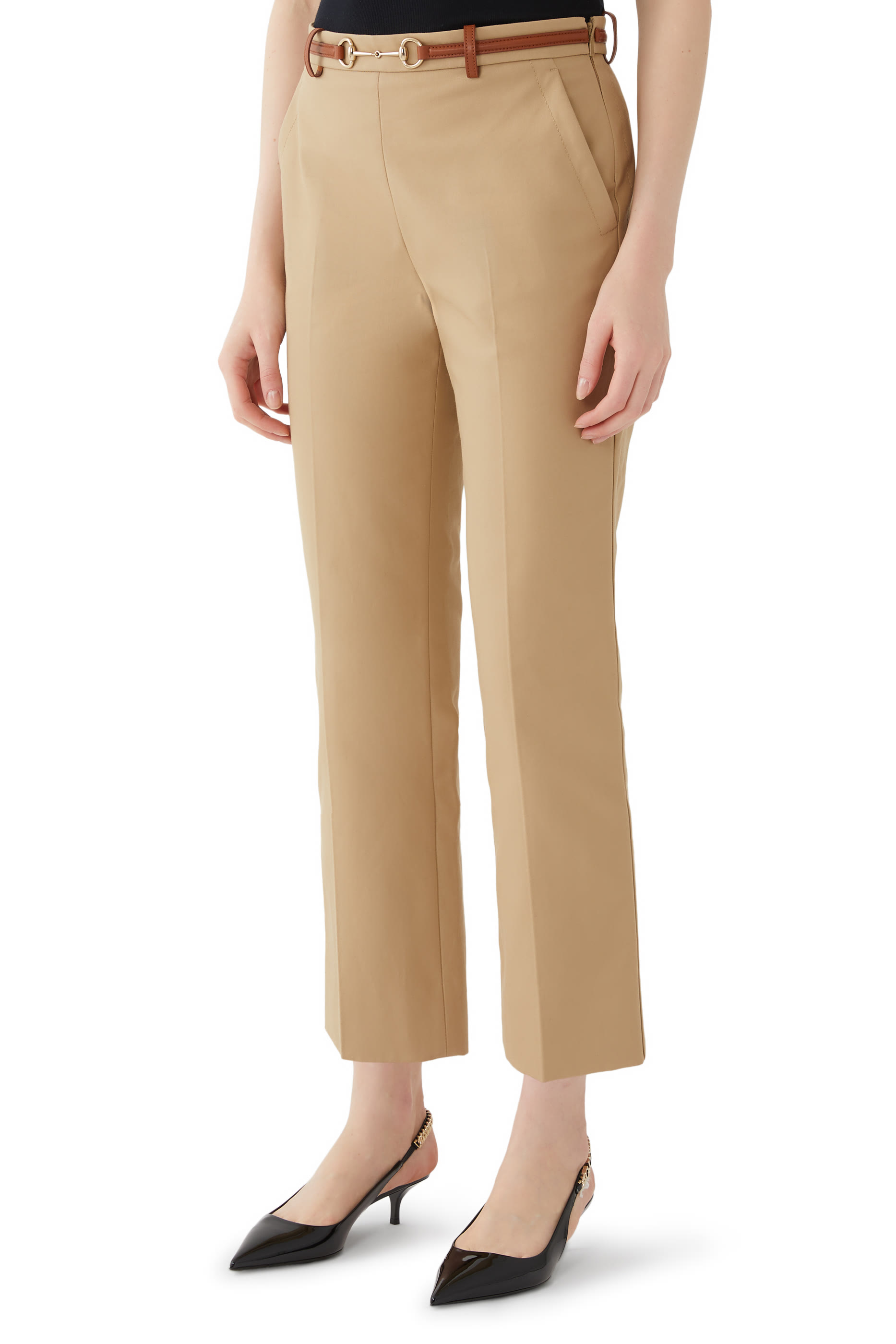 Cotton Drill Pants with Horsebit