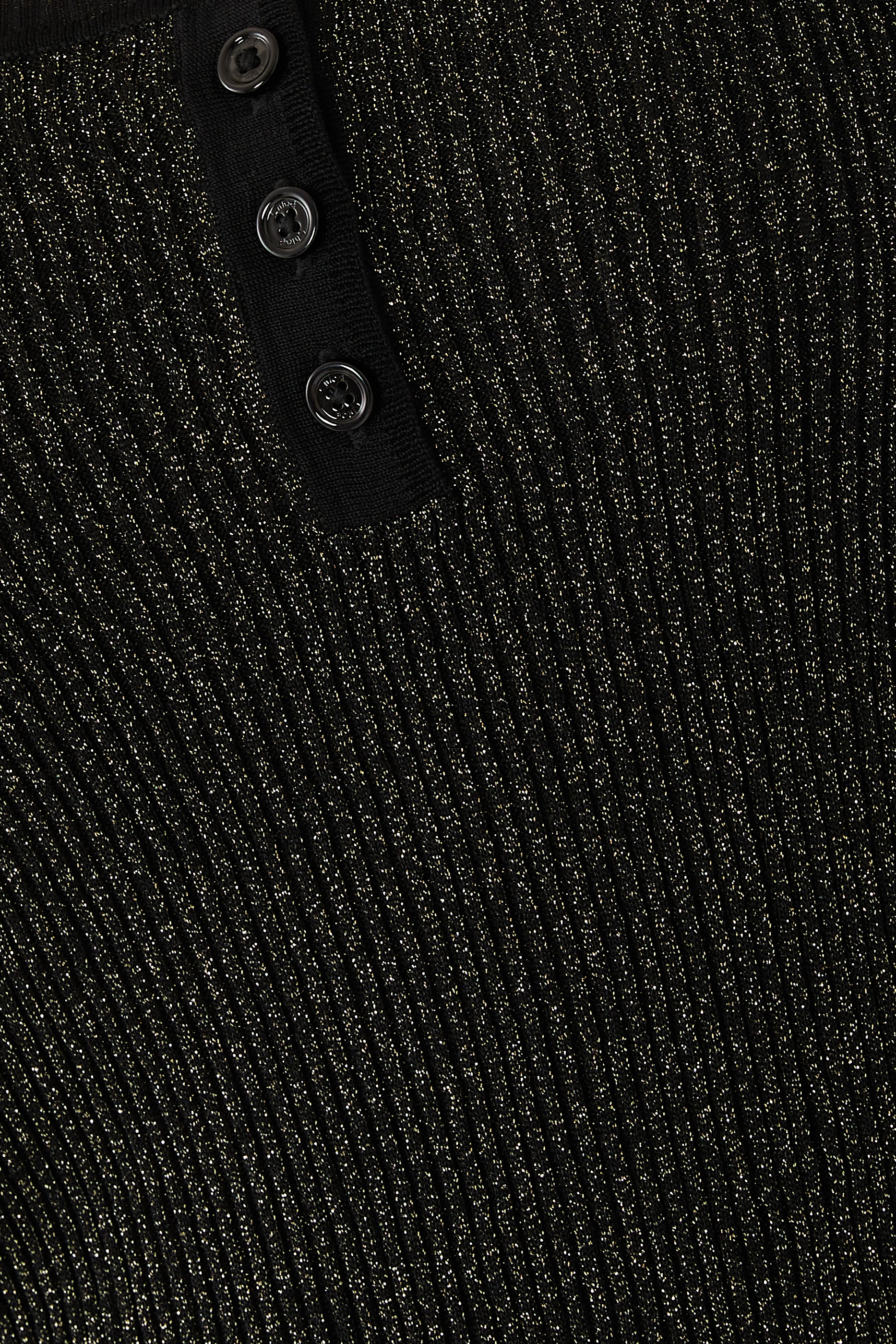 Long-Sleeve Fitted Top in Lurex Wool Knit