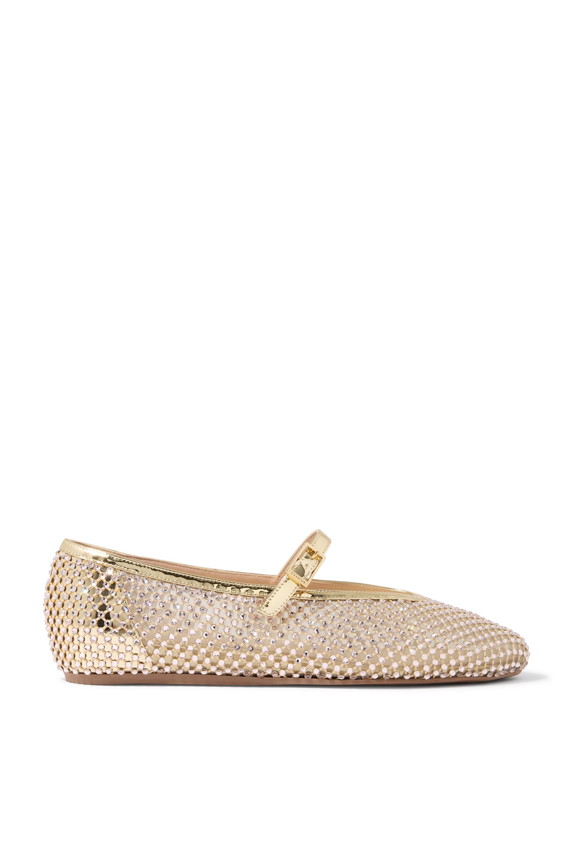 Pewter Fishnet Ballet Flat with Crystals