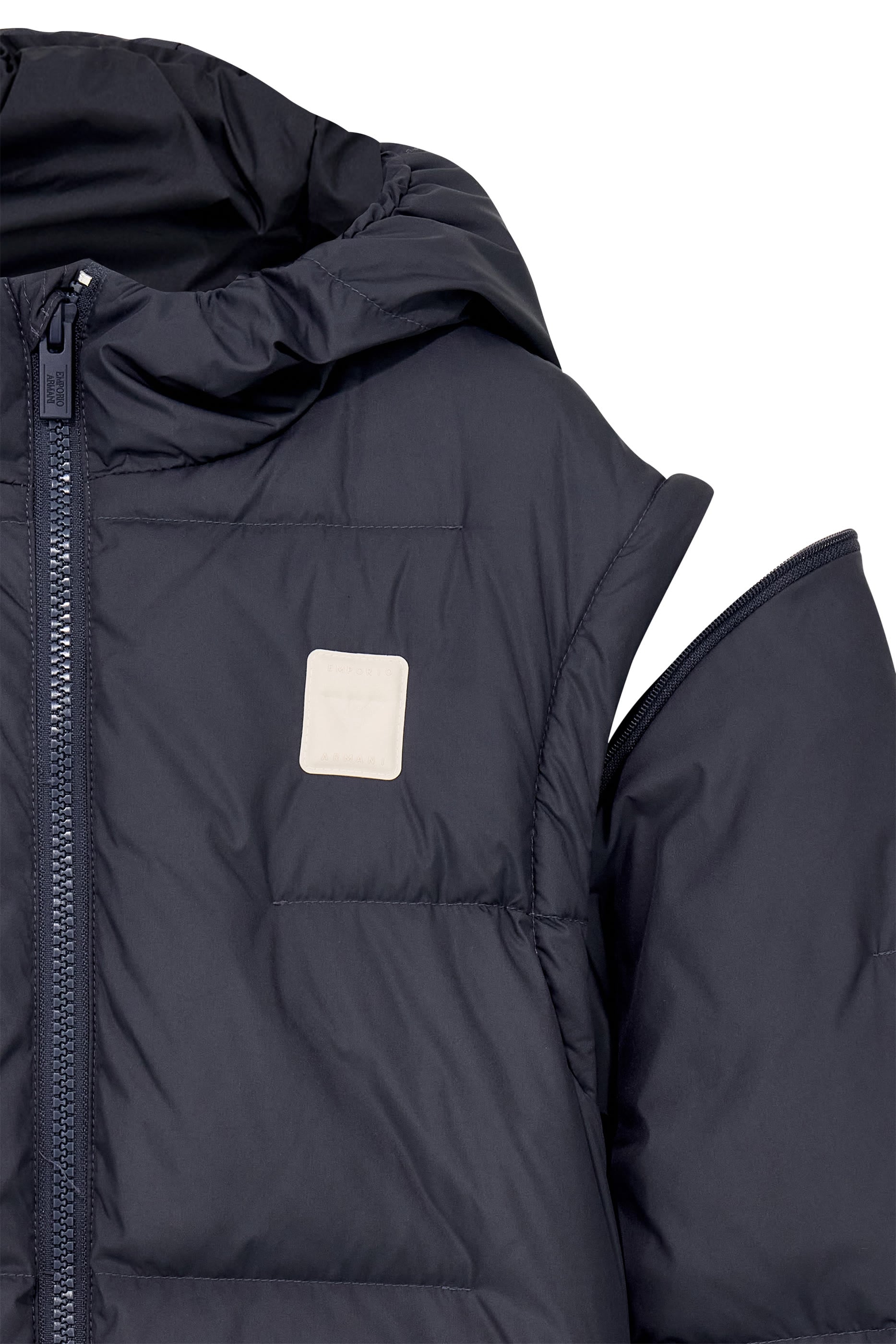 Kids EA Logo Patch Hooded Down Coat