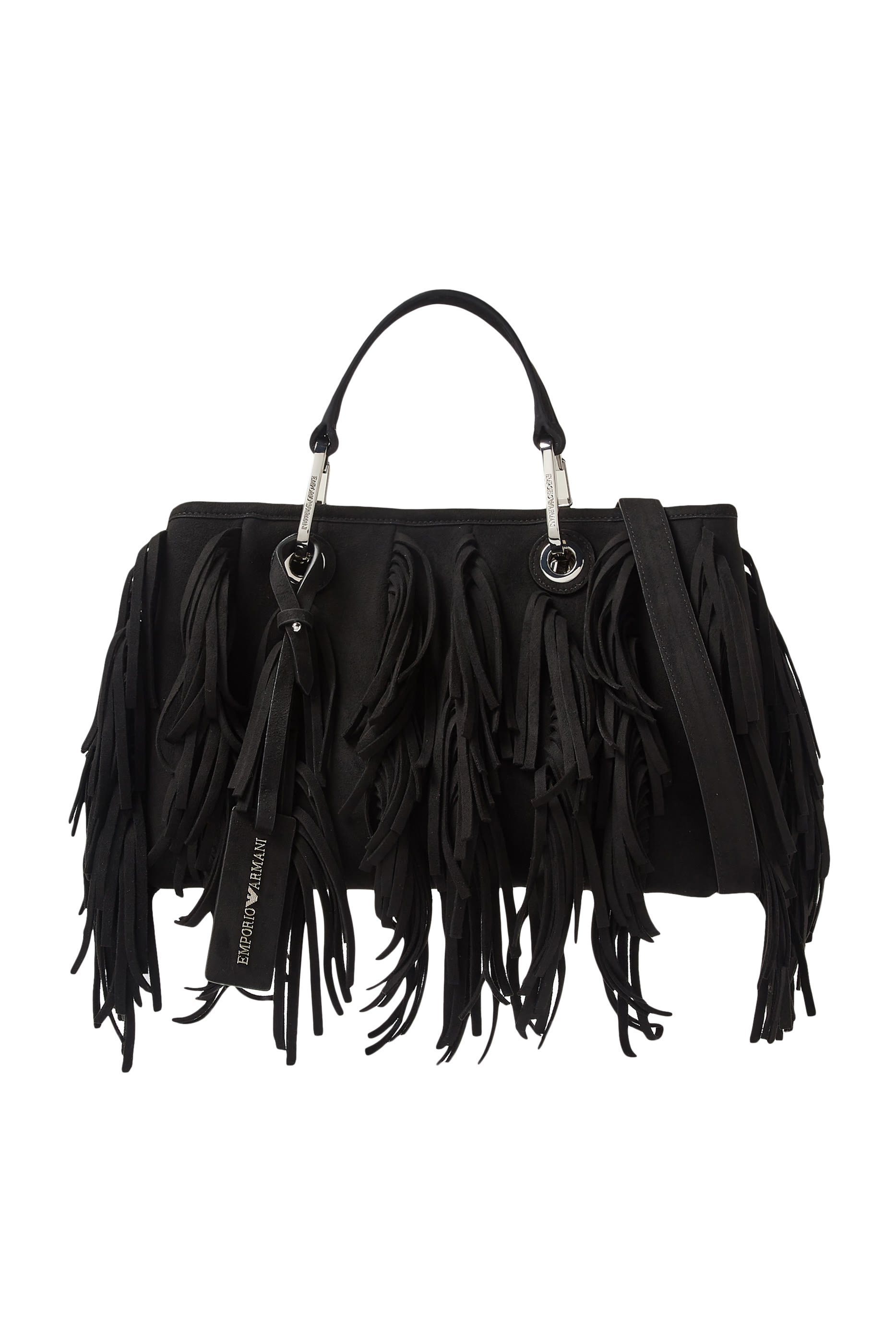 MyEA Faux Suede Shopper Bag with Fringes