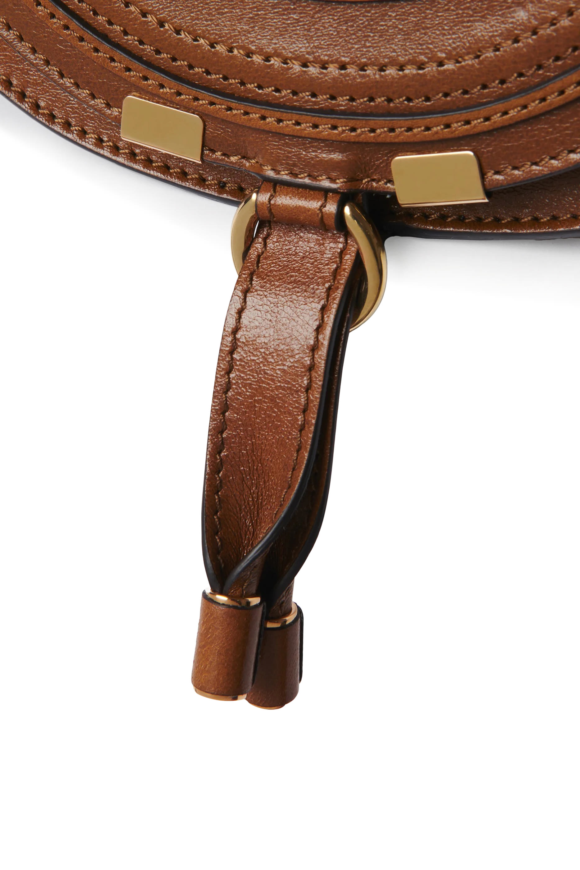 Shiny Leather Small Marcie Saddle Bag