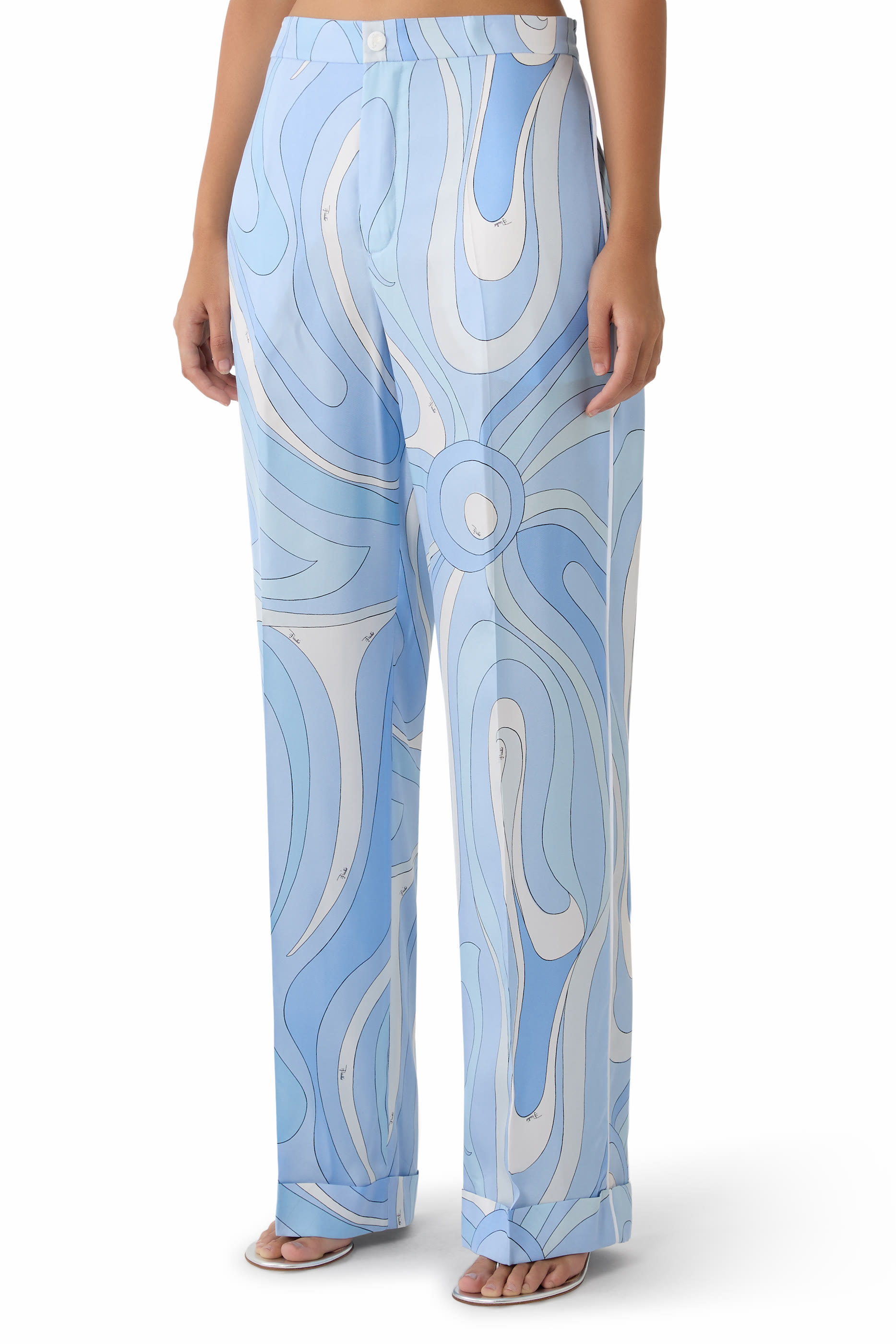 Marmo Print Silk Pants