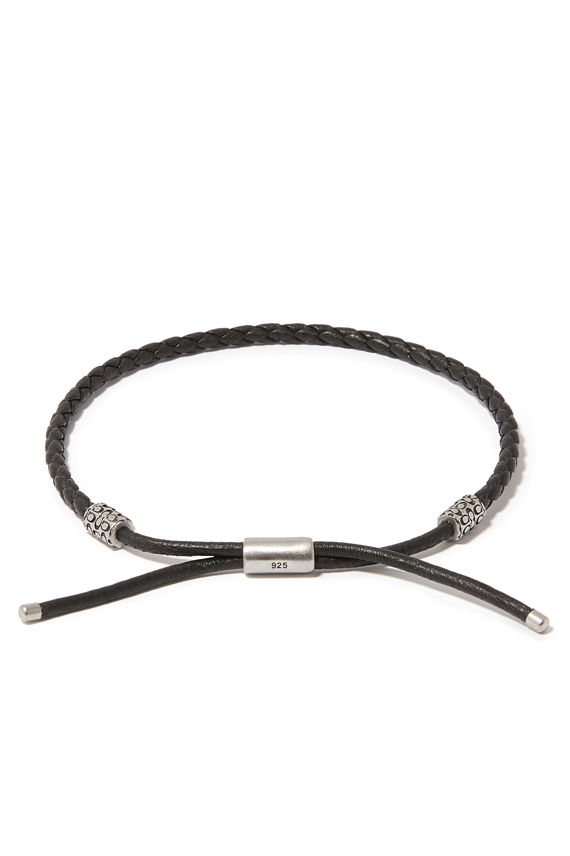 Braided Leather Slider Bracelet