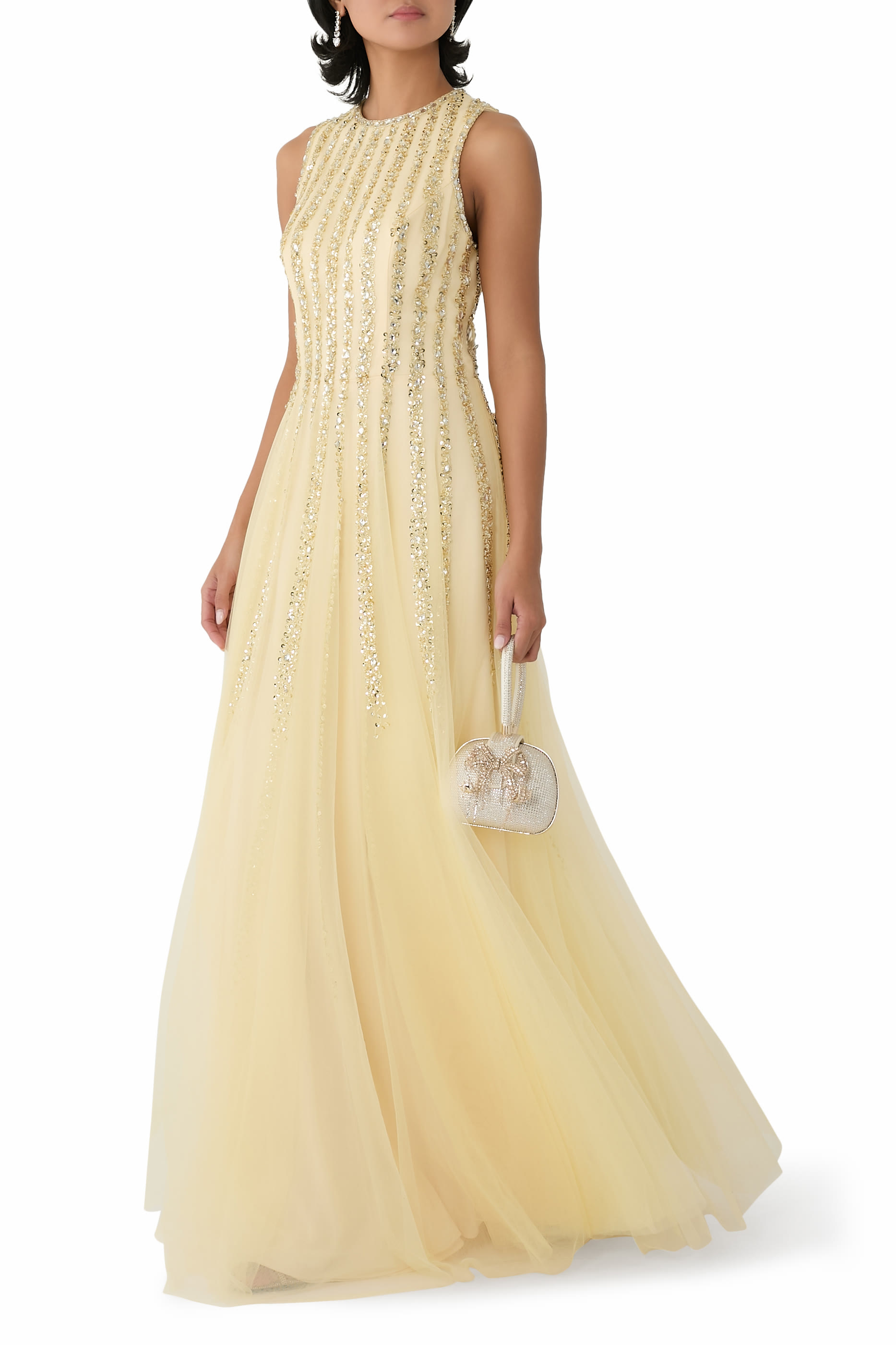 Sleeveless Embellished Gown