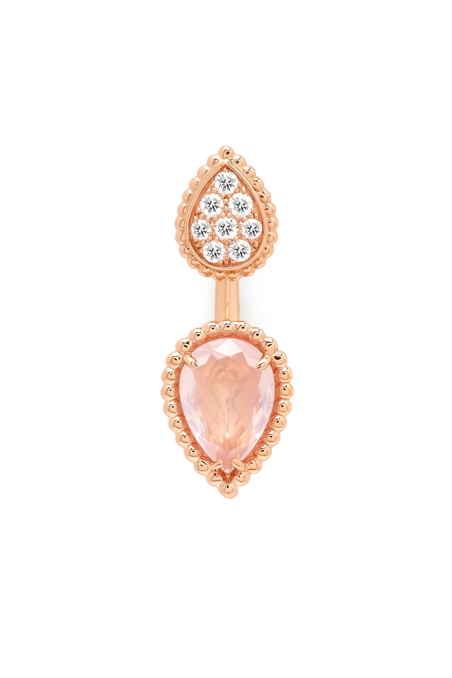 Serpent Boheme Single Stud Earring, 18k Rose Gold, Quartz & Diamonds