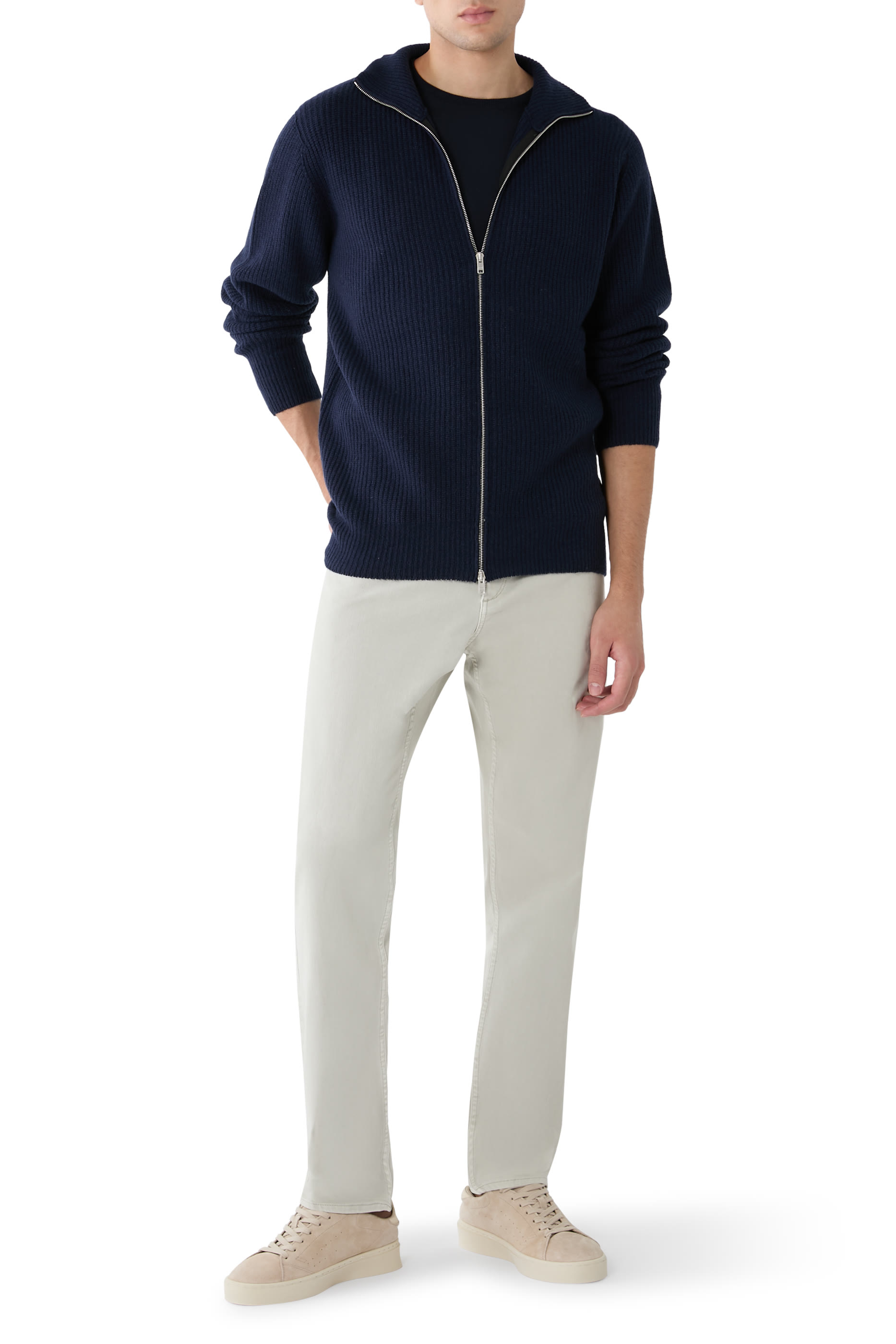 Mallam Ribbed Zip-Up Sweater