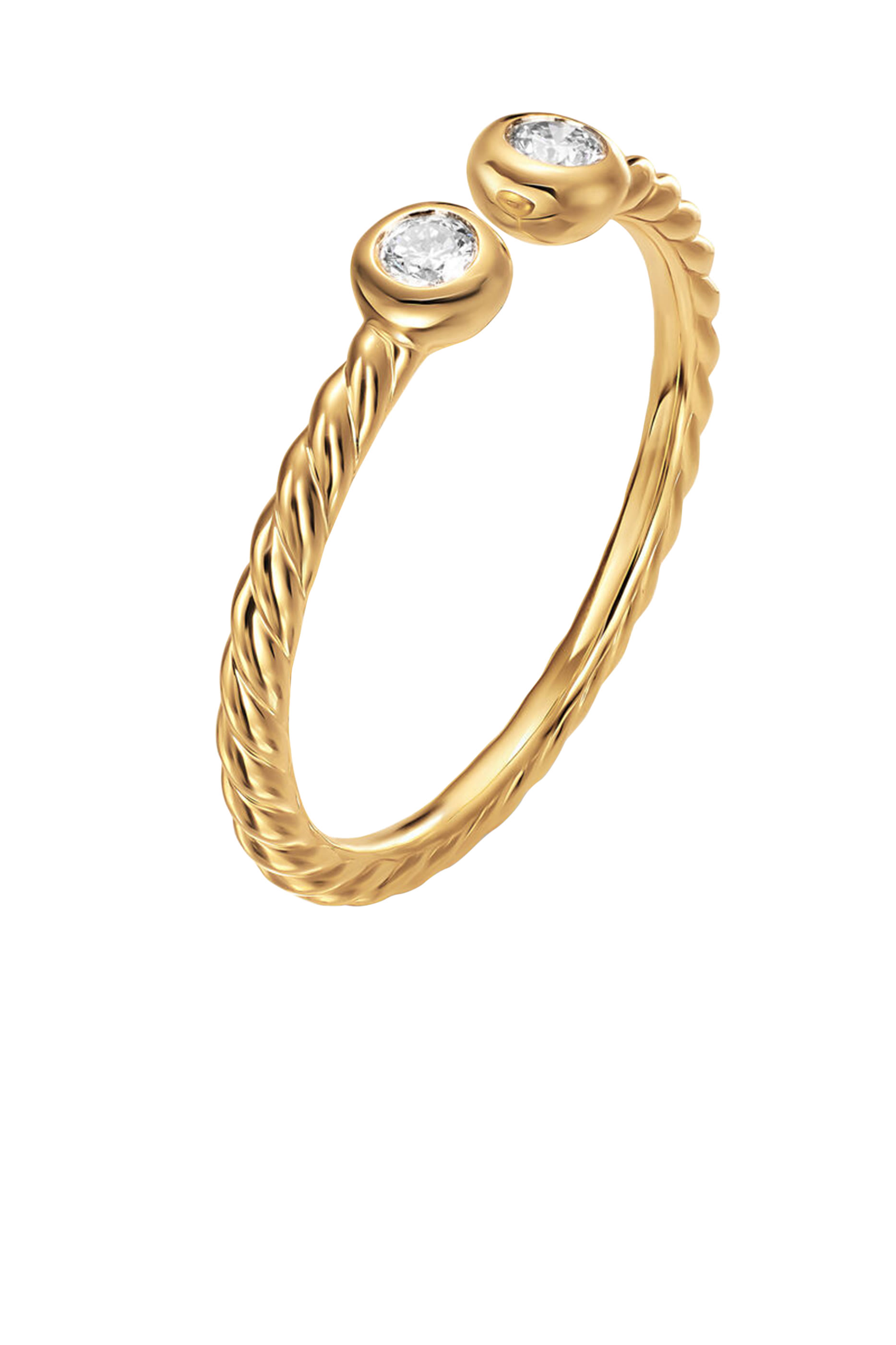 Petite Modern Renaissance® Open Round Ring, 18K Yellow Gold & Diamonds