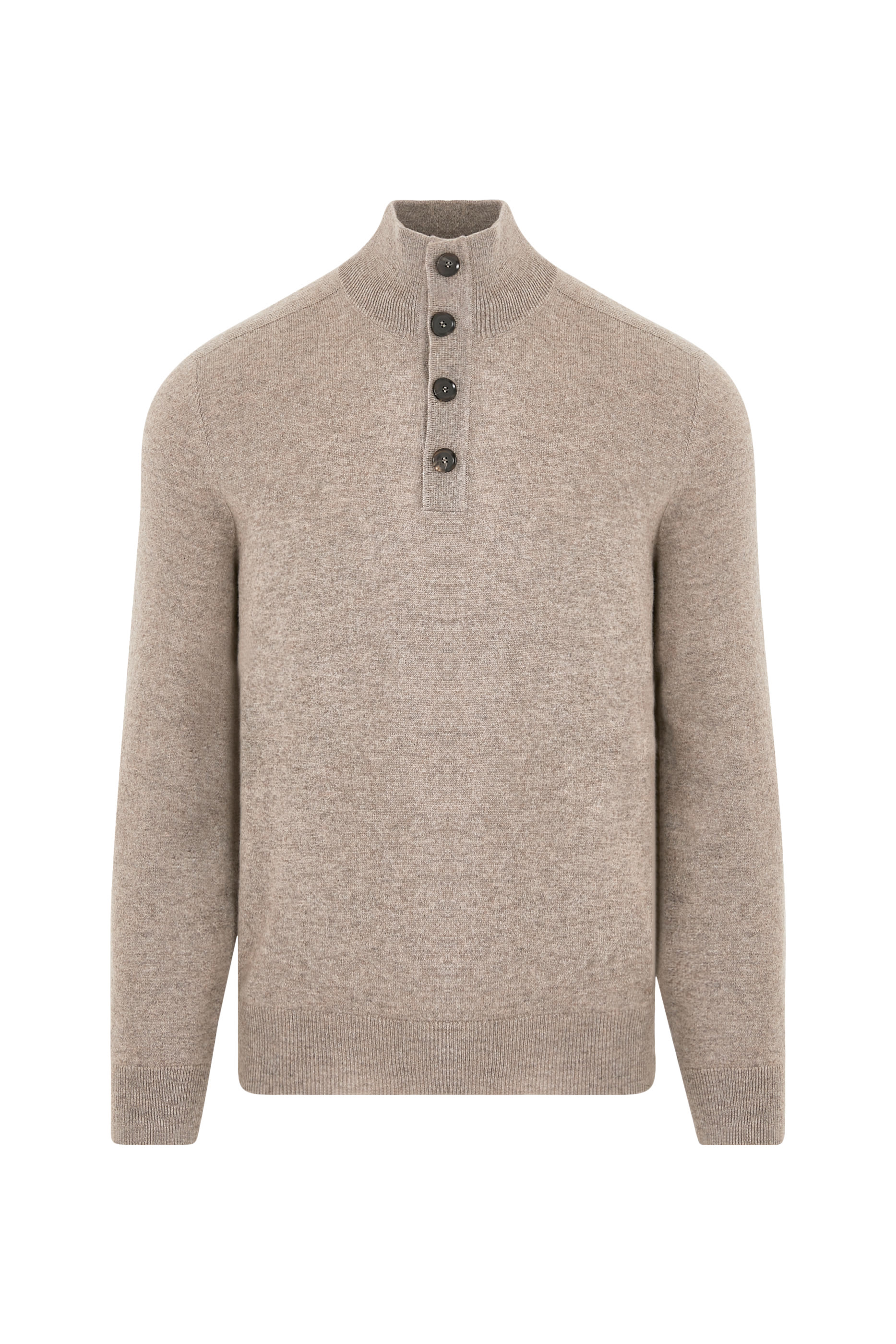 Mock Neck Buttons Knit Polo