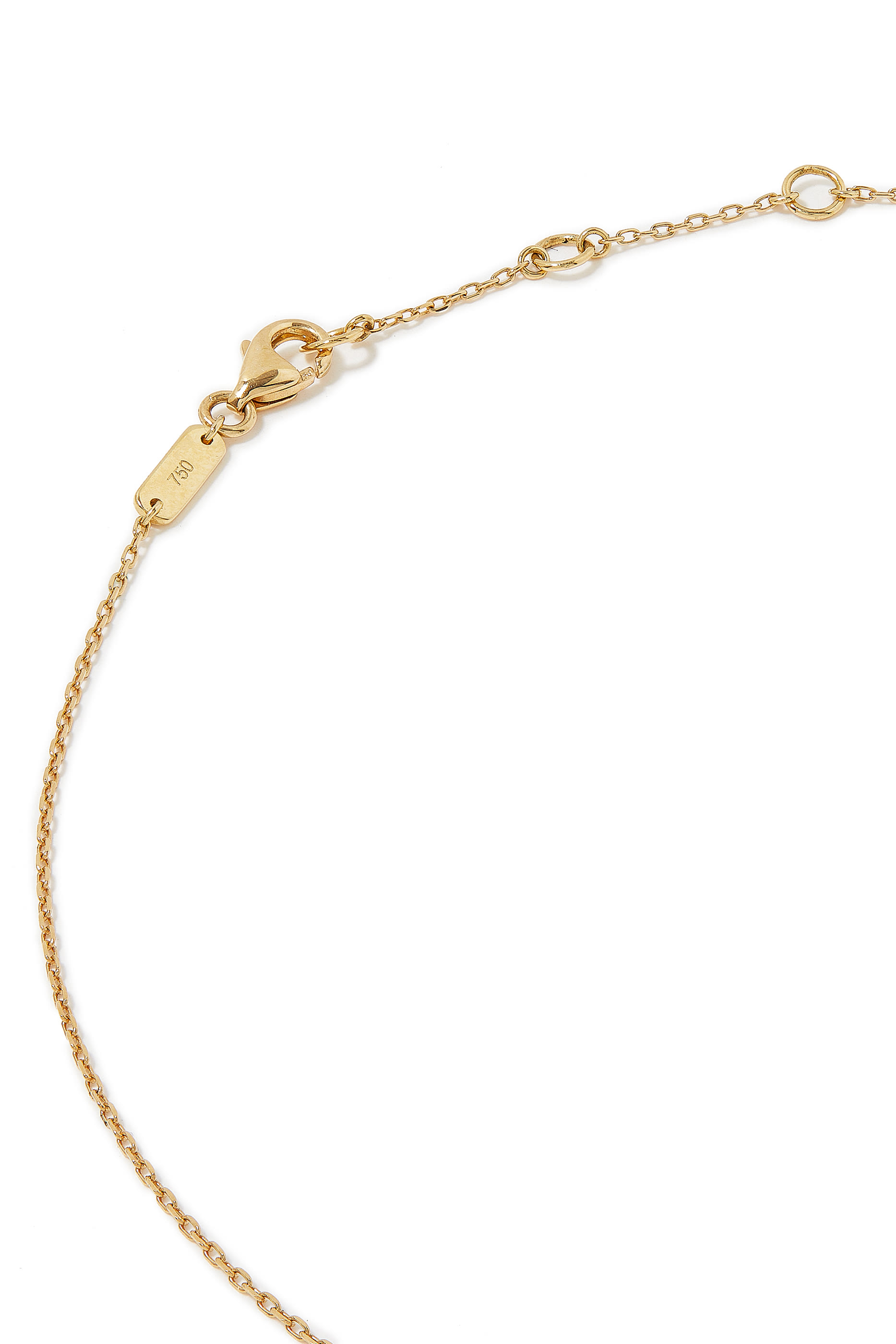 Kids 'Faa' Letter Heart Necklace, 18k Gold & Enamel