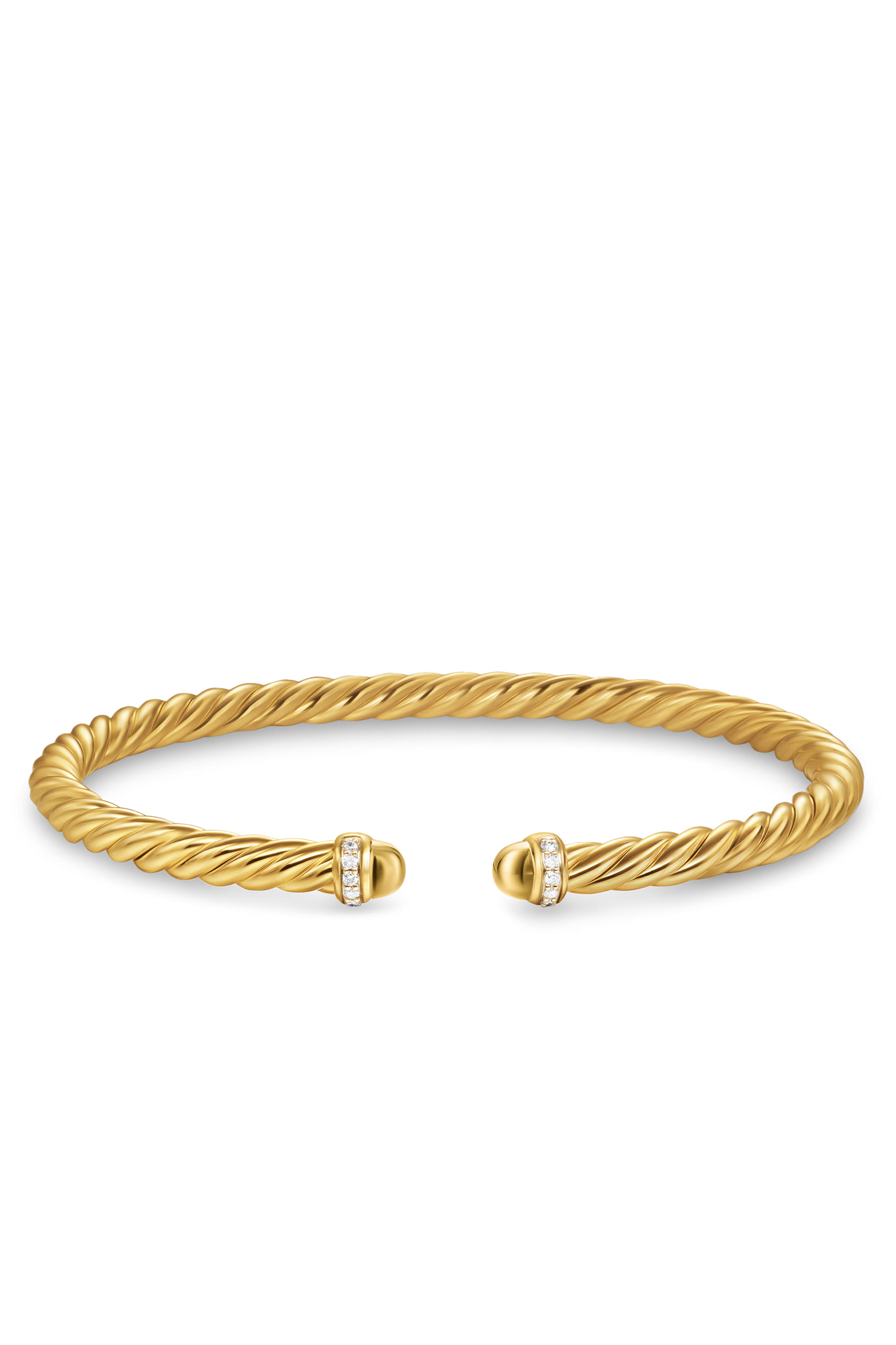 Cablespira® Flex Bracelet, 18k Yellow Gold Domes & Diamonds