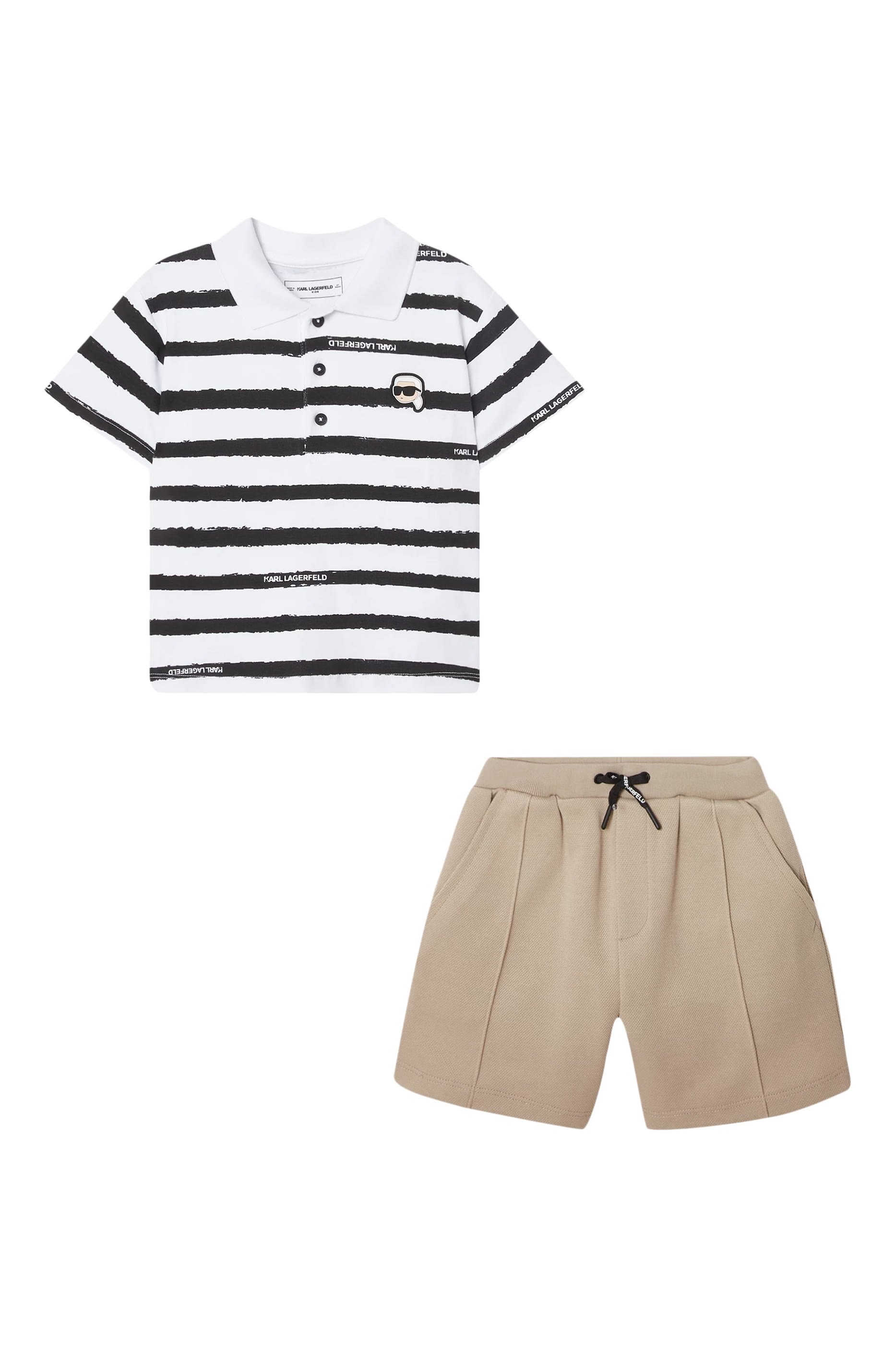 Kids Ikonik Karl Striped Shorts Set