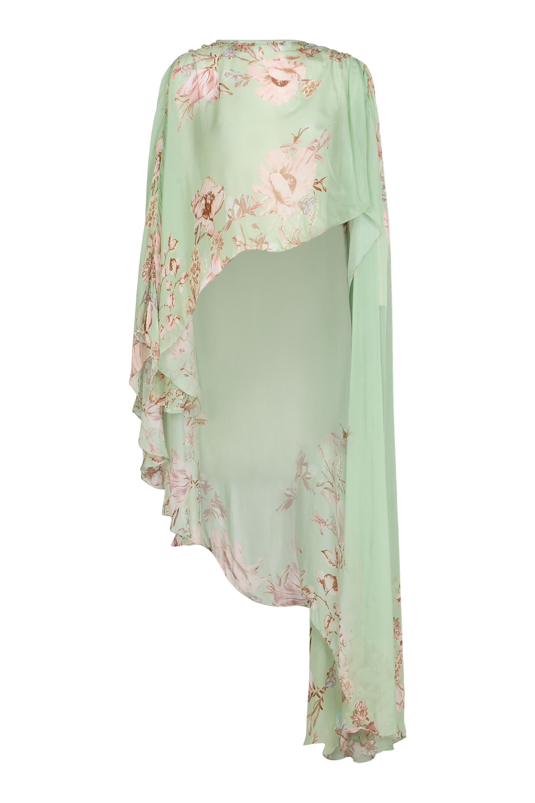 Erza Ruched Cape Dress