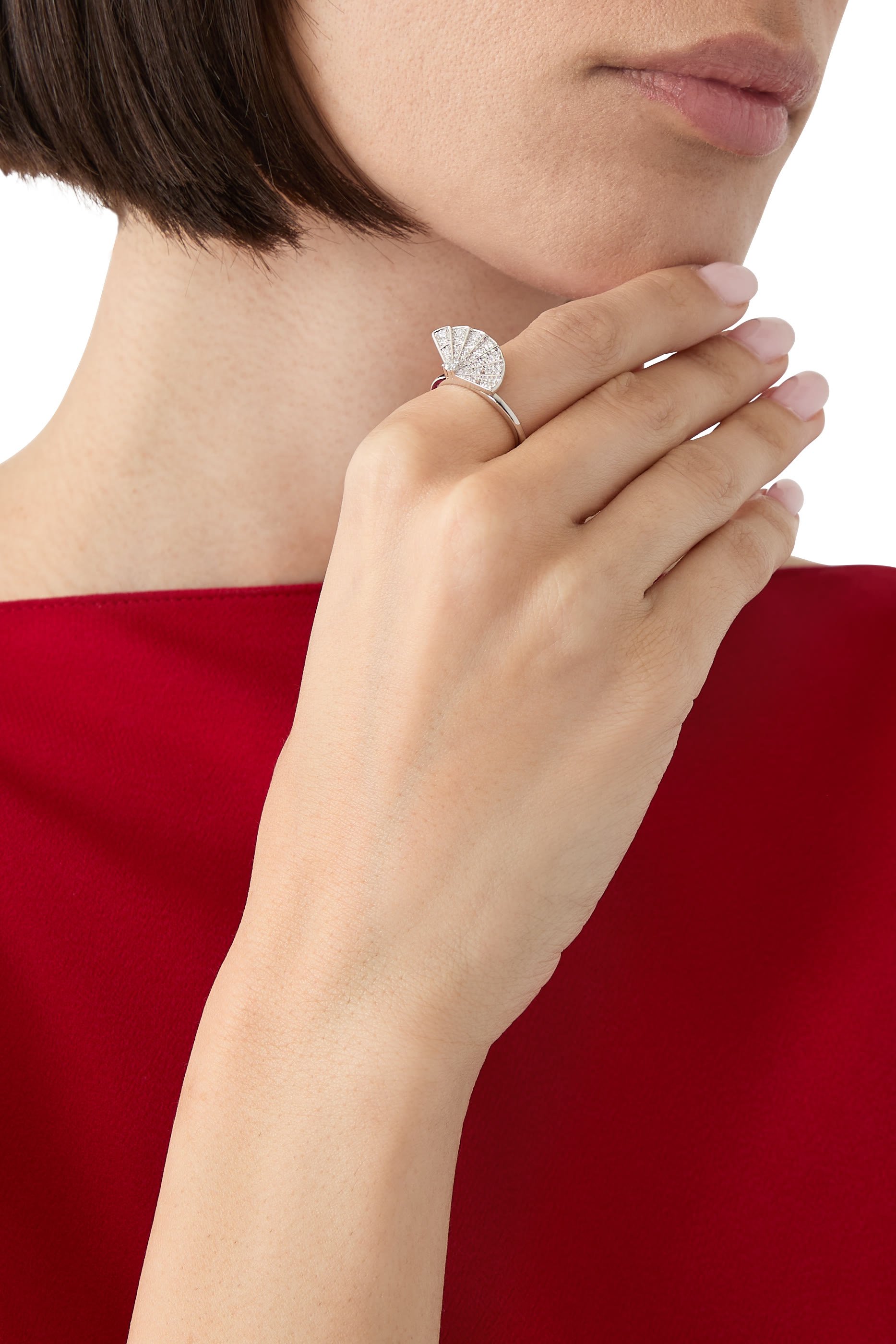 Fanfare Symphony Mini Icons Diamond Ring, 18K White Gold & Diamonds