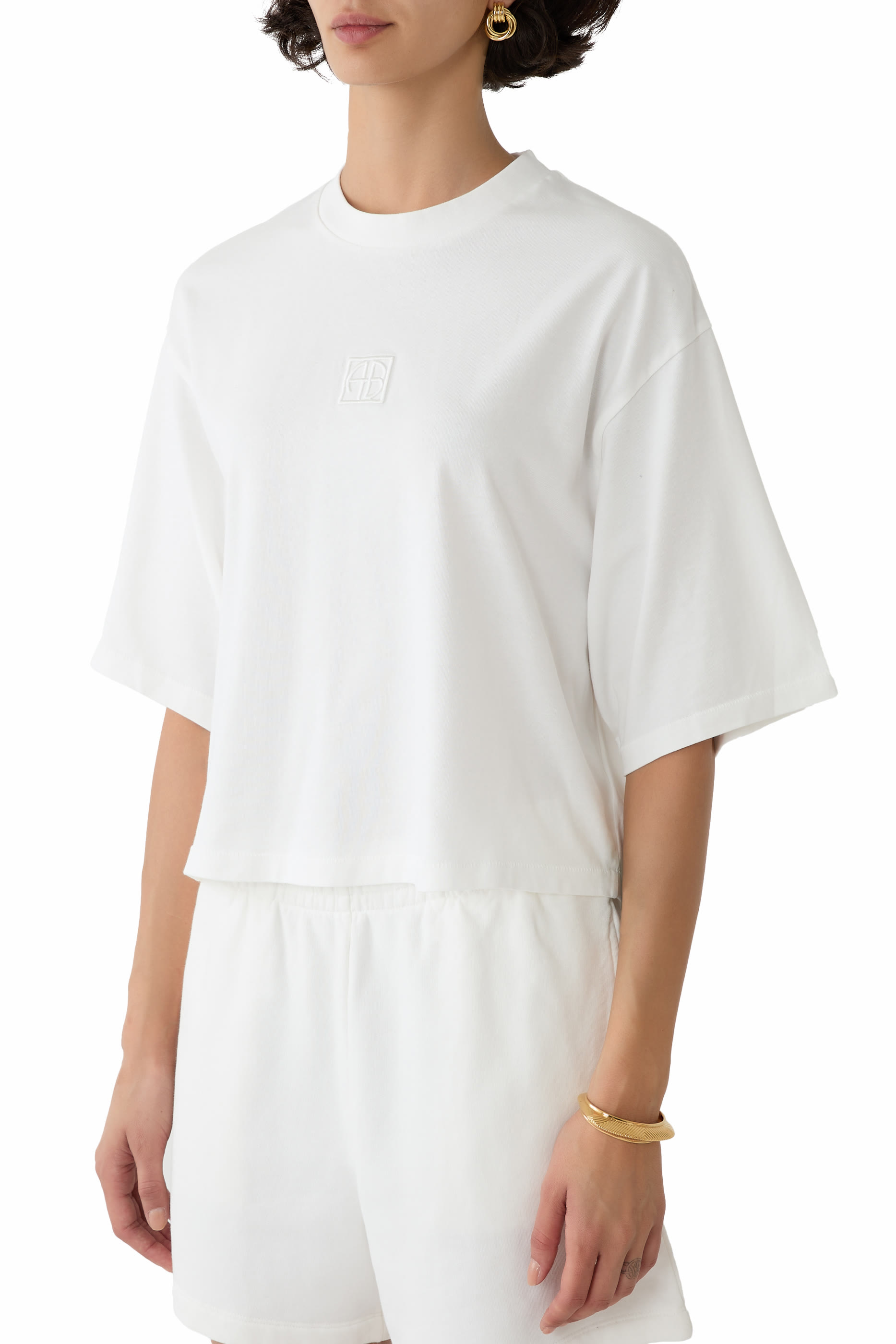 Myers Cropped Framed Monogram T-Shirt
