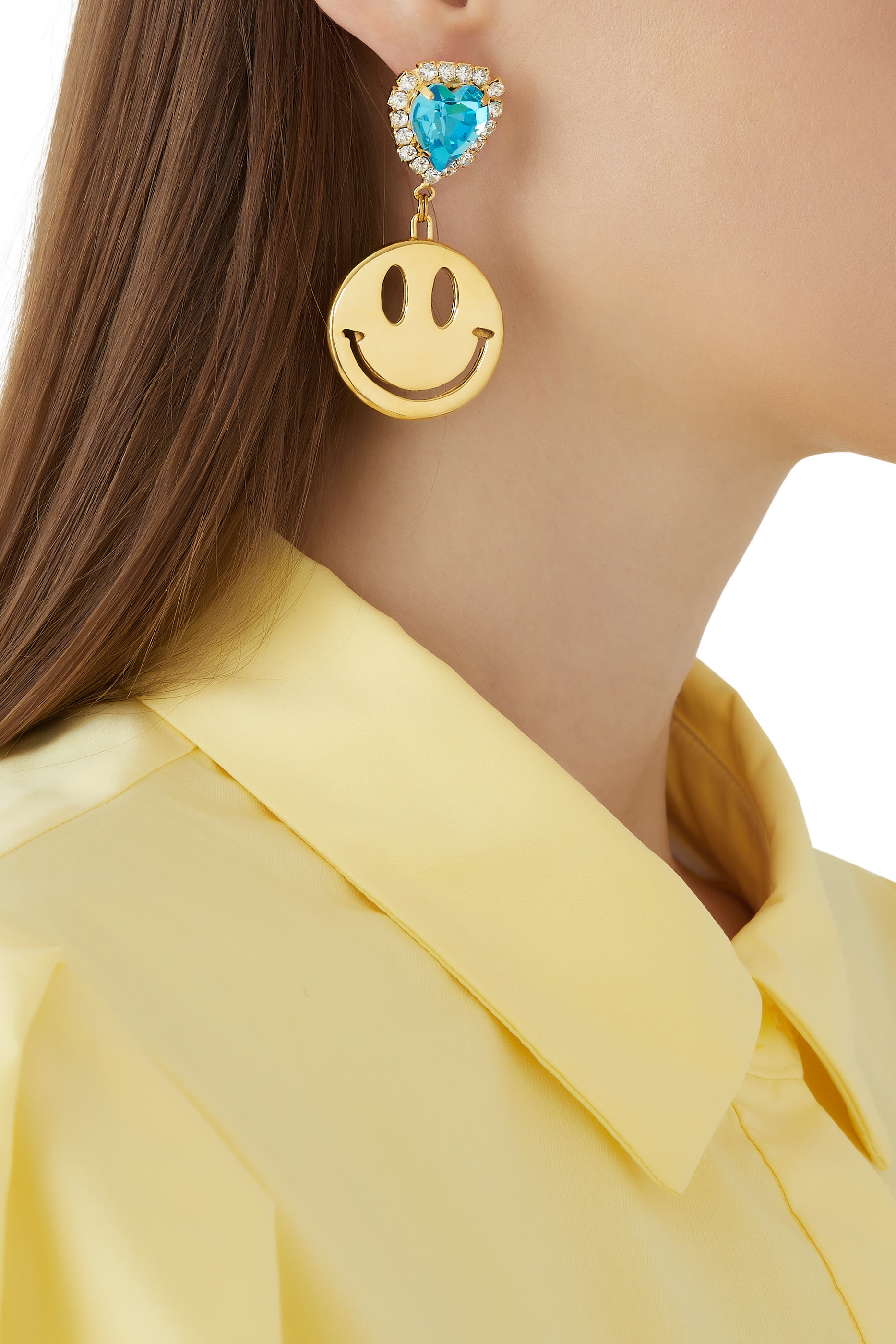 Party Pooper Earrings, Gold-Plated Brass Stud Earrings & Swarovski Crystals