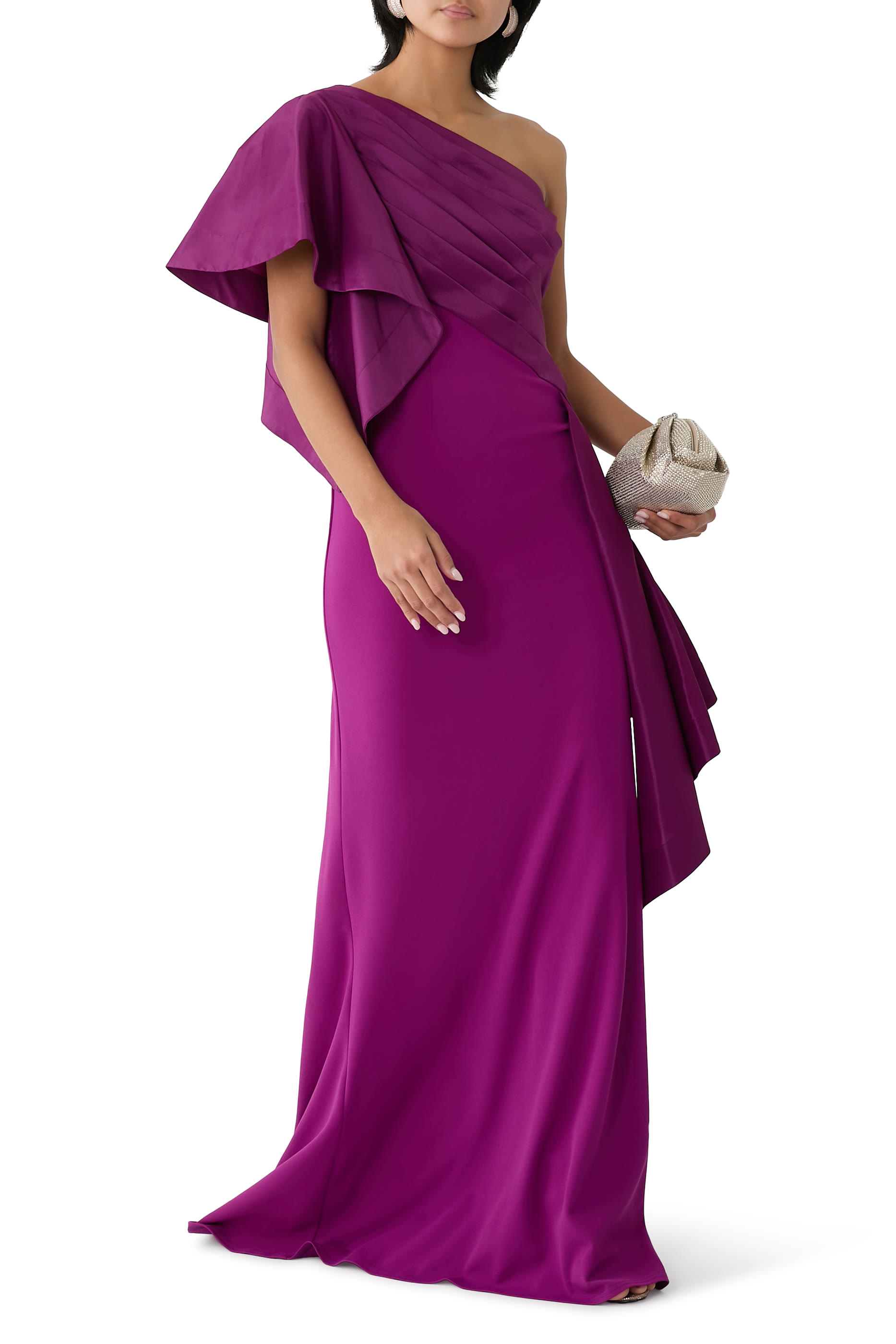 Santa Fe Draped Flounce Gown