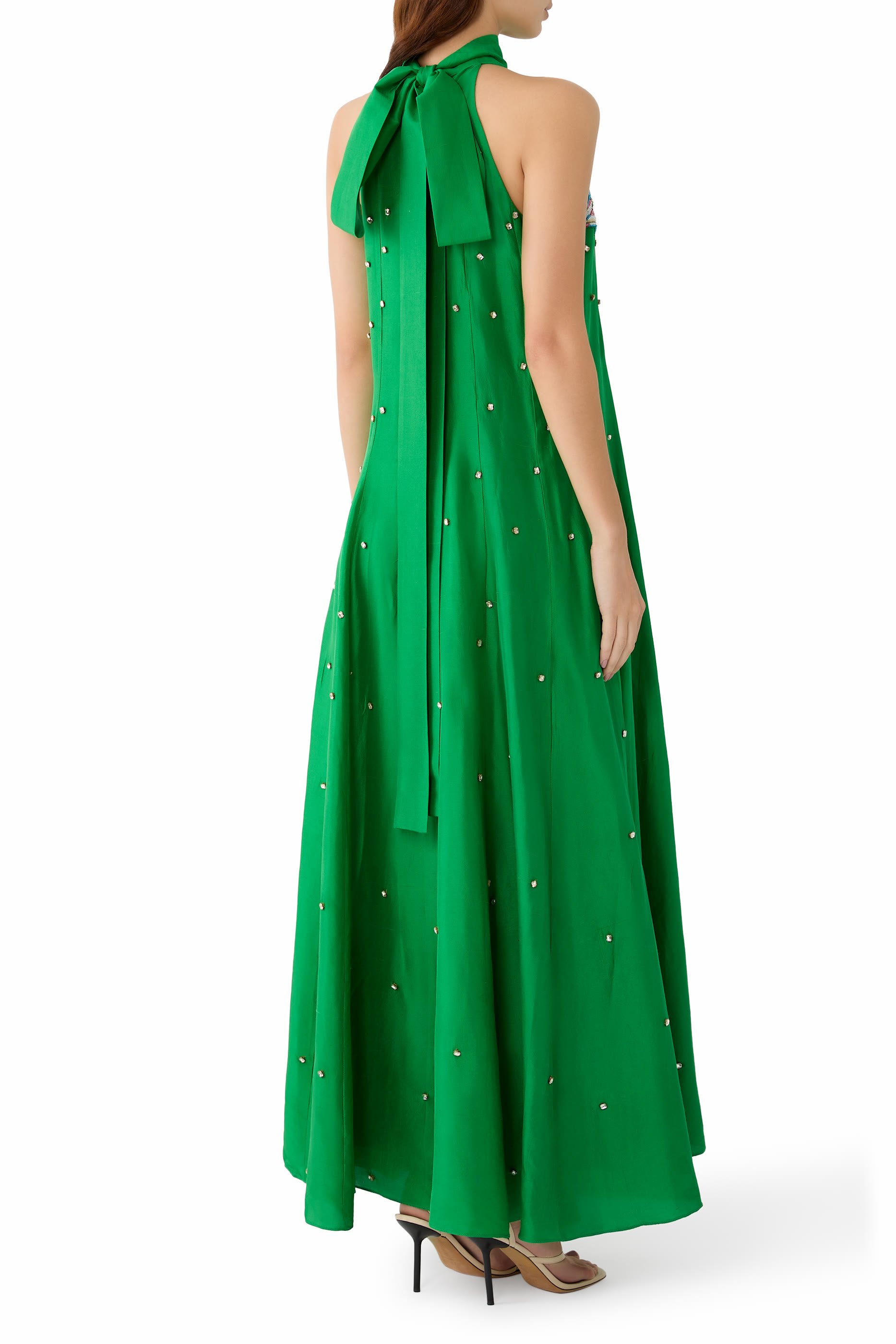  Lush Emerald Embroidered Dress