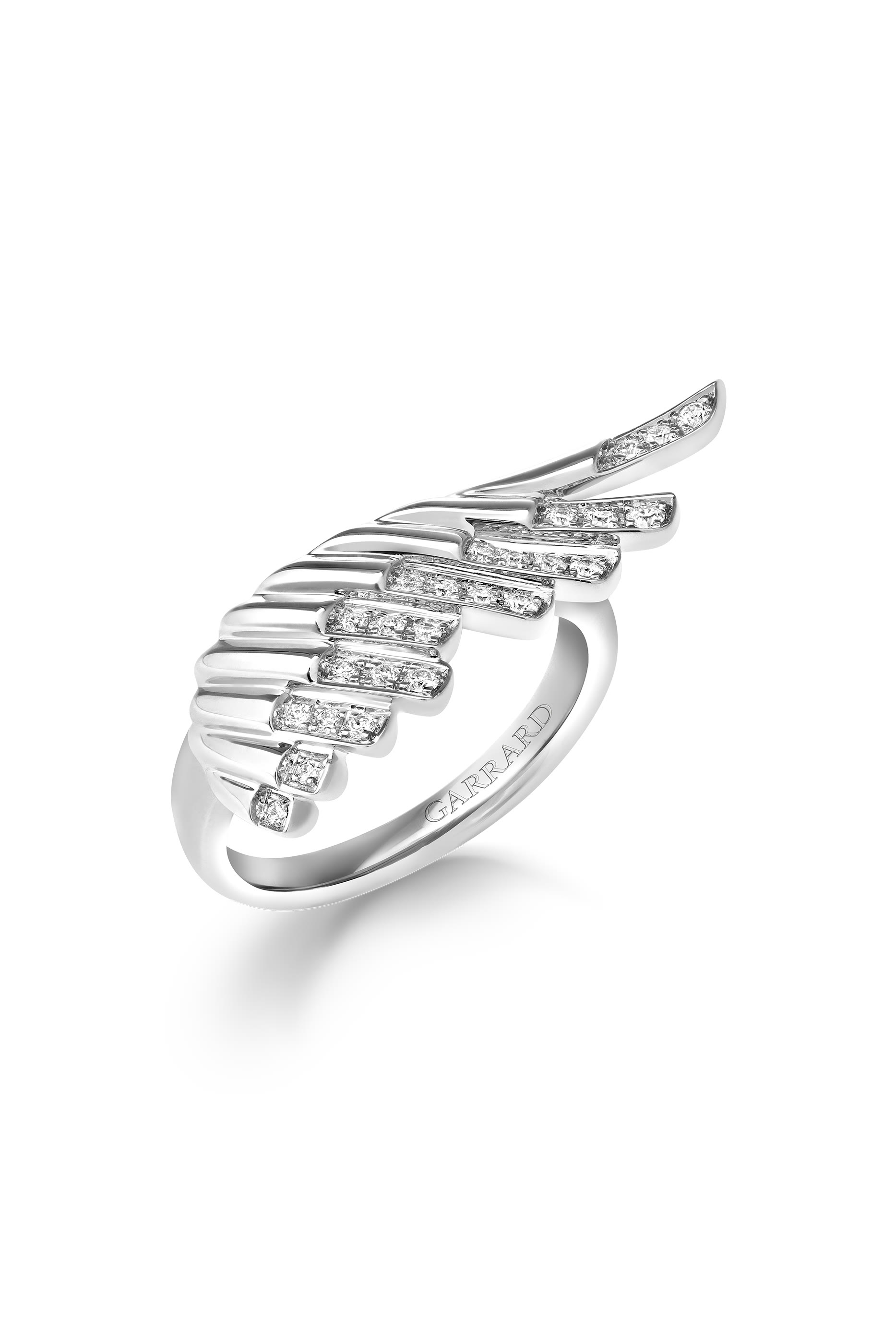 Wings Rising Ring, 18K White Gold & Diamonds