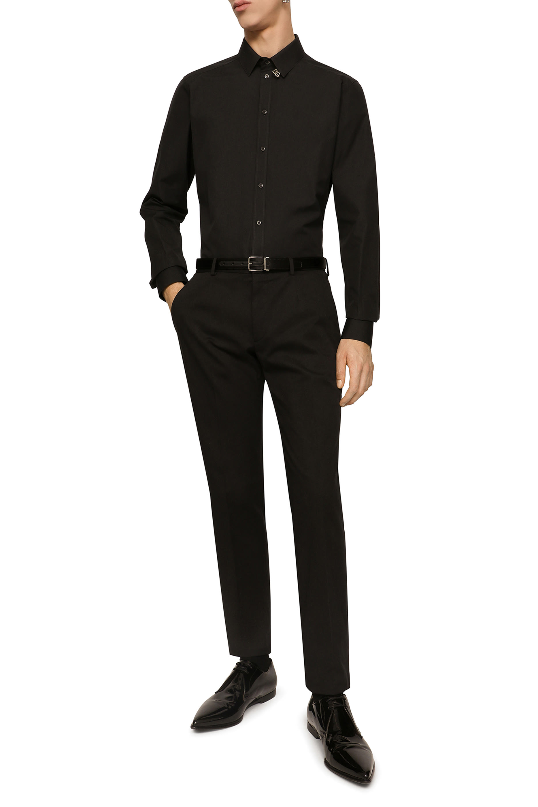 Logo Stretch Cotton Pants