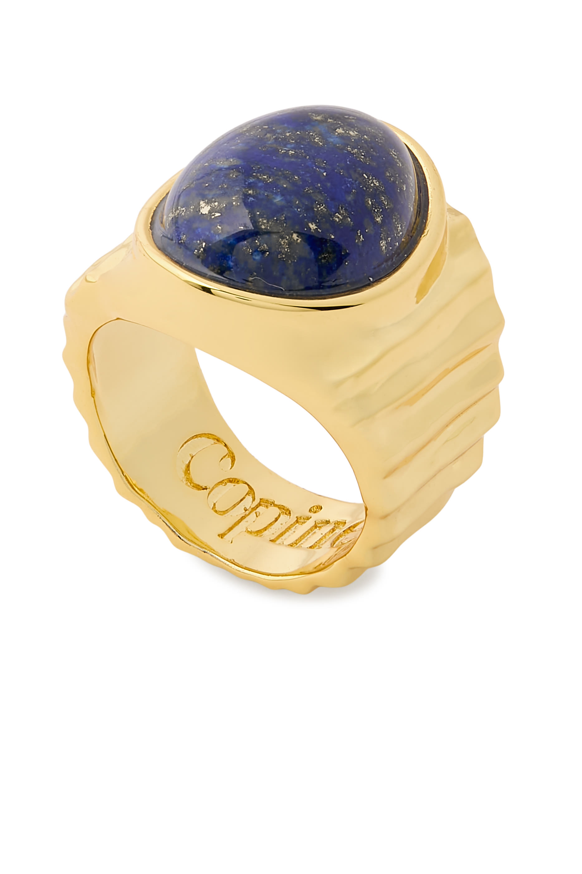 Rima Ring, Gold Plated Silver Sterling & Agate
