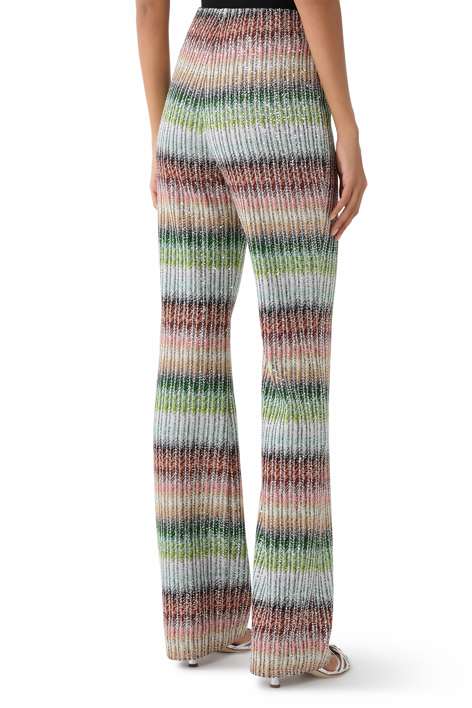 Gradient Zig Zag Knit Flared Panta