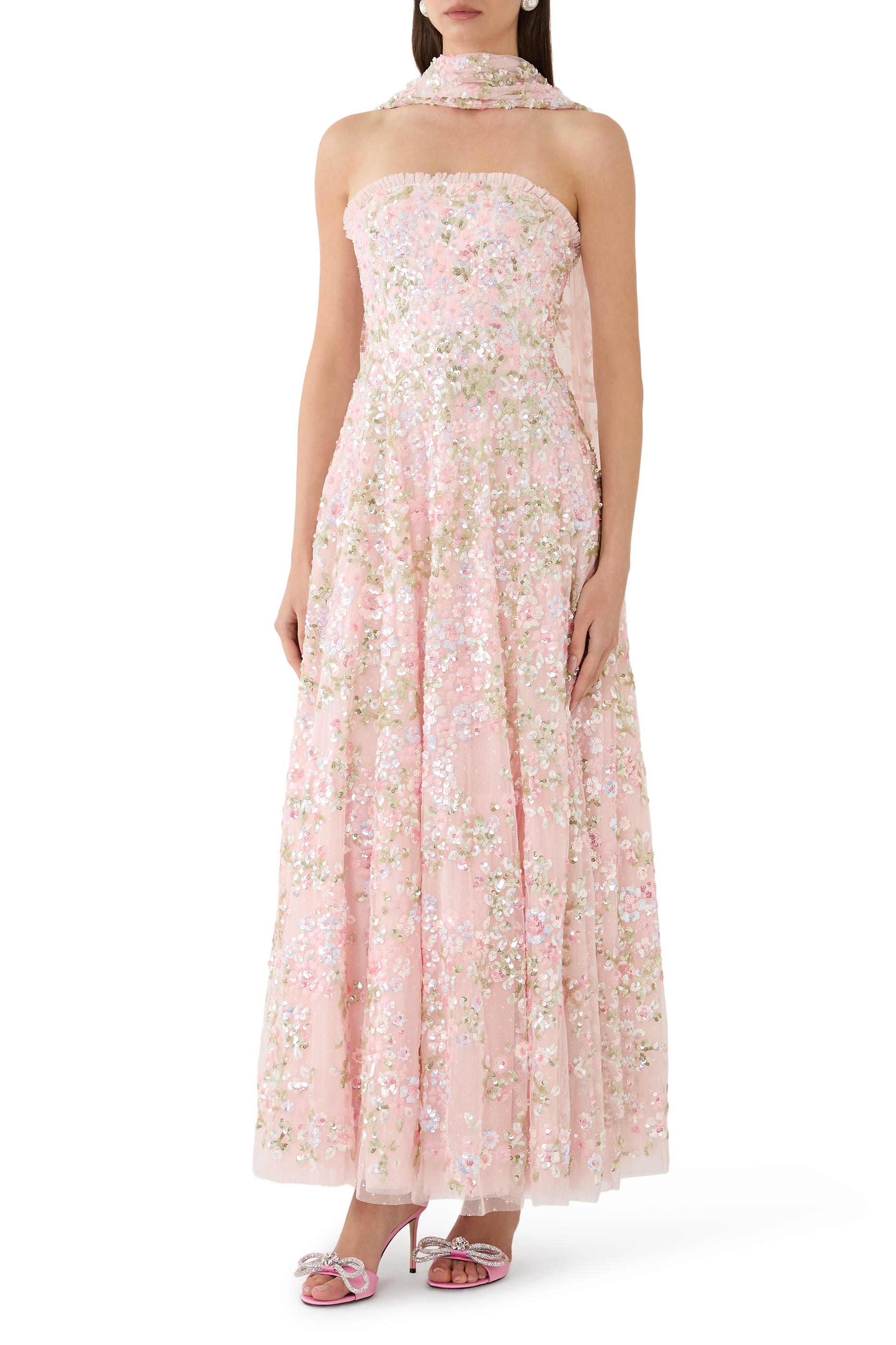 Dream Garland Strapless Gown 